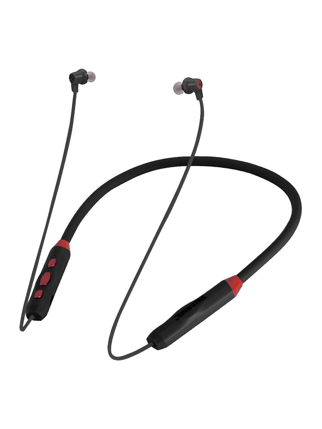 swagme black & red alaap nb-010 wireless flexible neckband with bluetooth