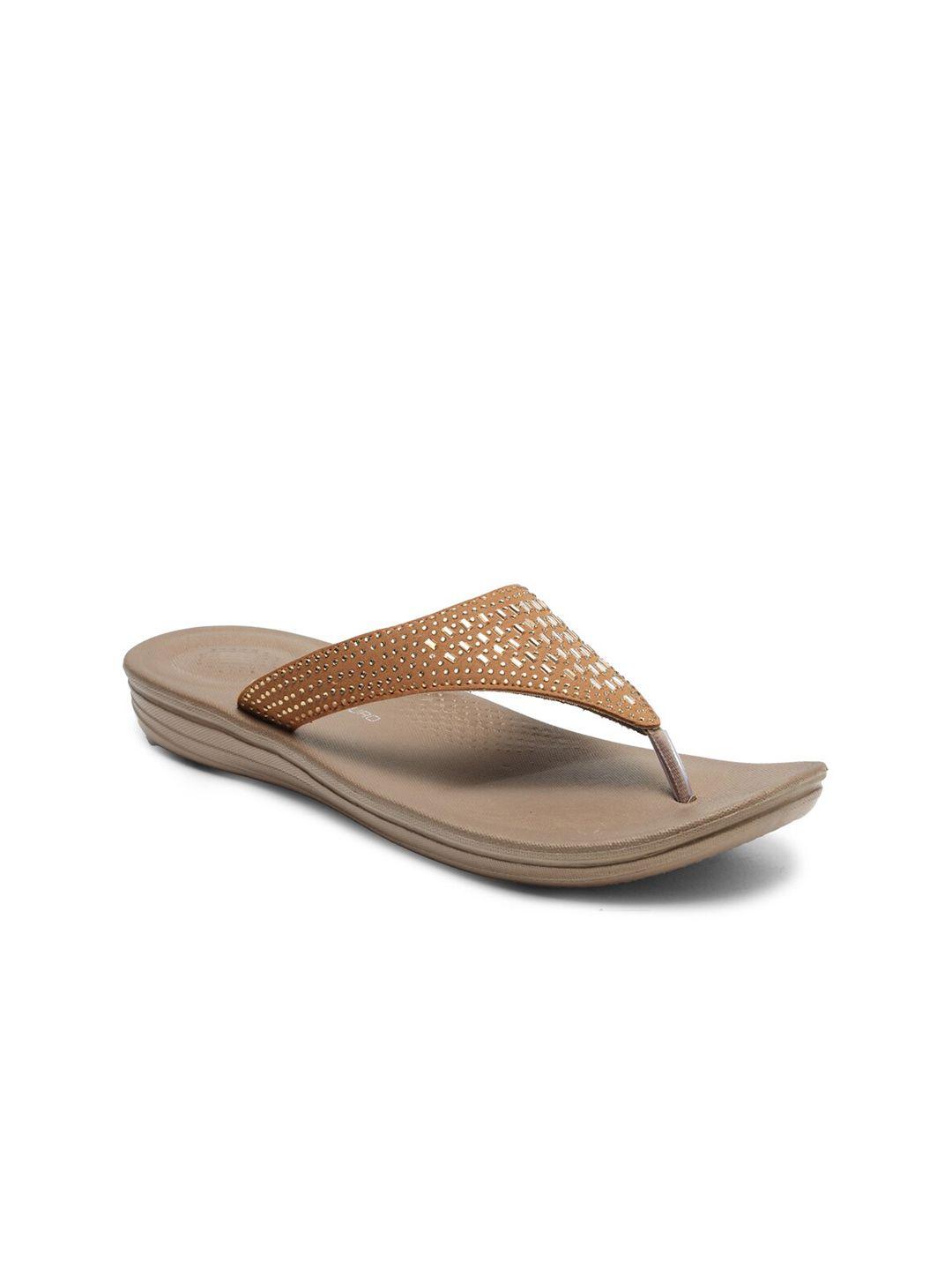 da naturo italy bronze-toned embellished thong flip-flops