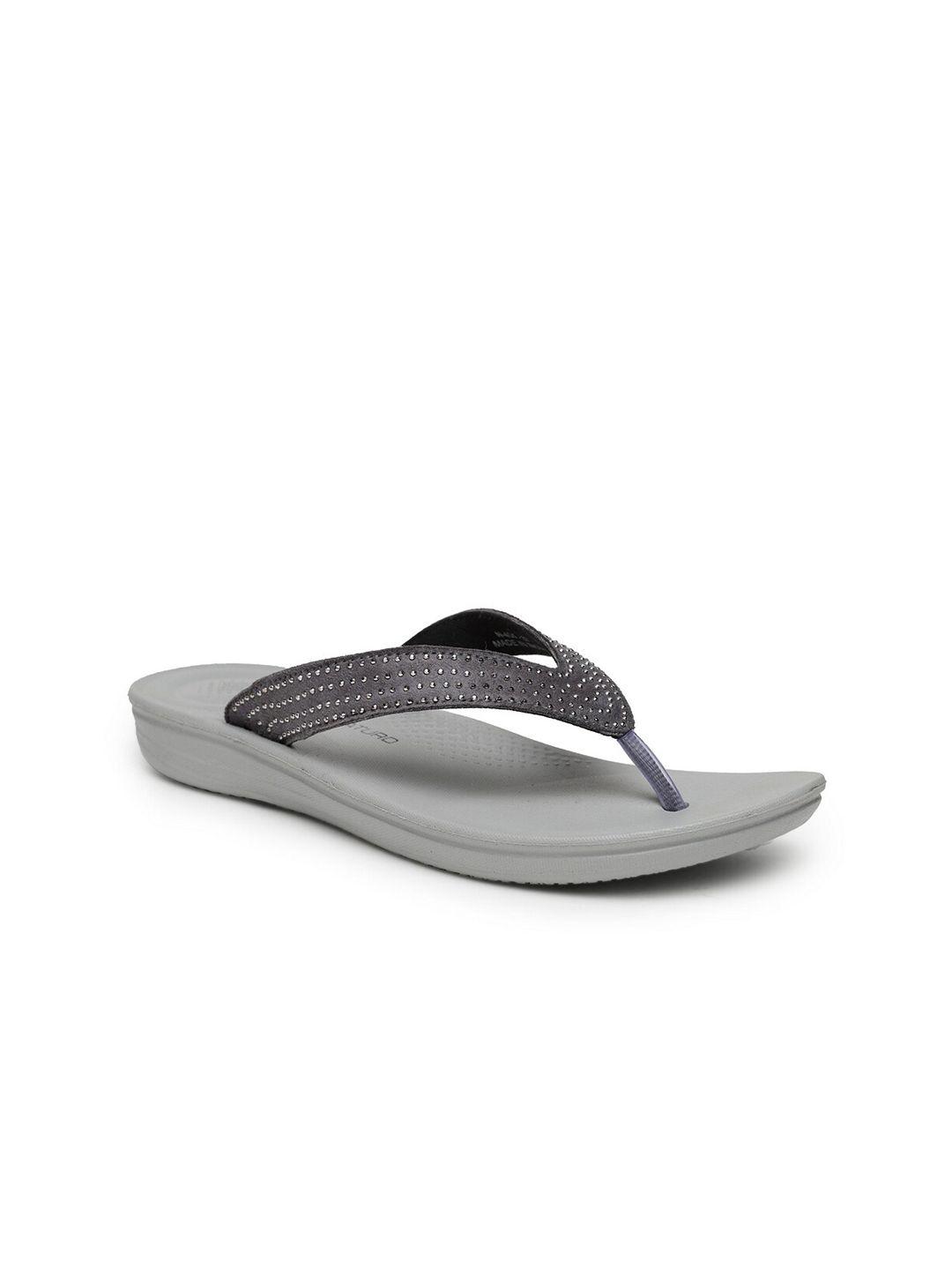 da naturo italy women grey colourblocked rubber thong flip-flops