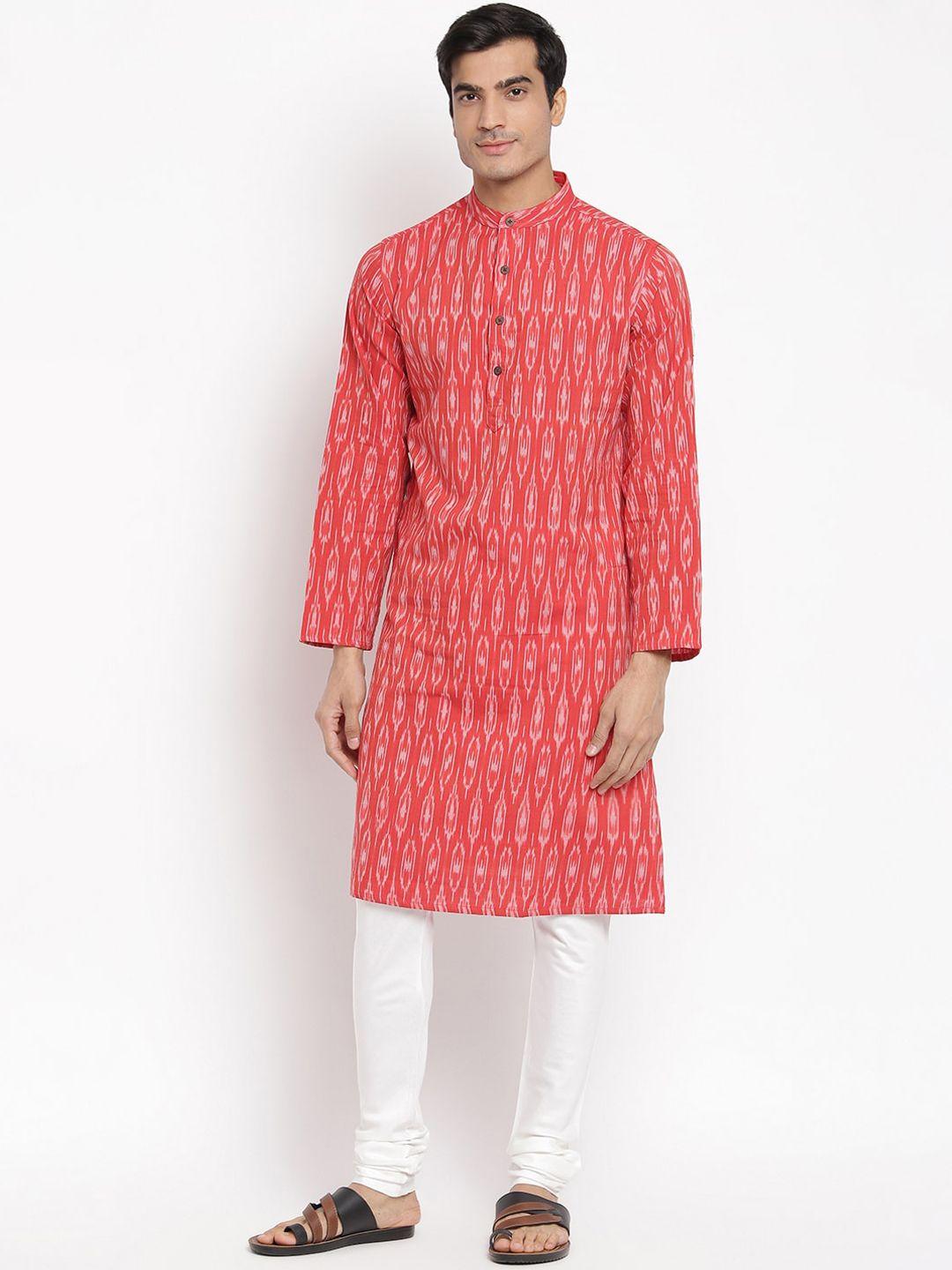 fabindia men red anarkali kurta