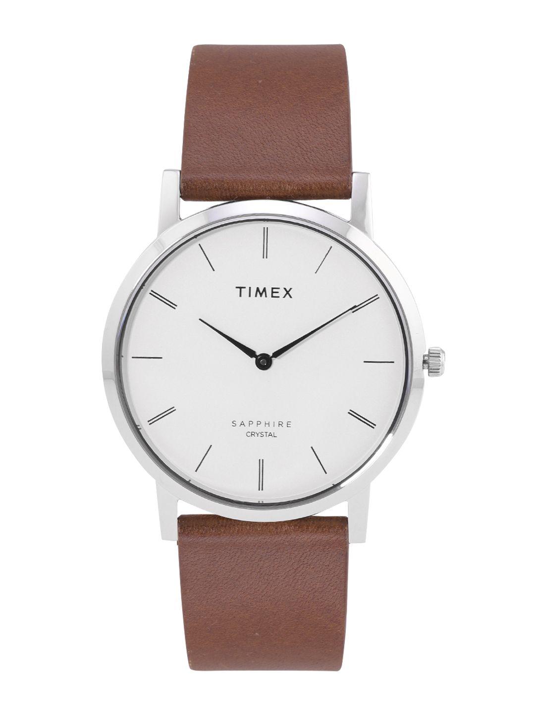 timex empera men leather straps analogue watch tweg17400