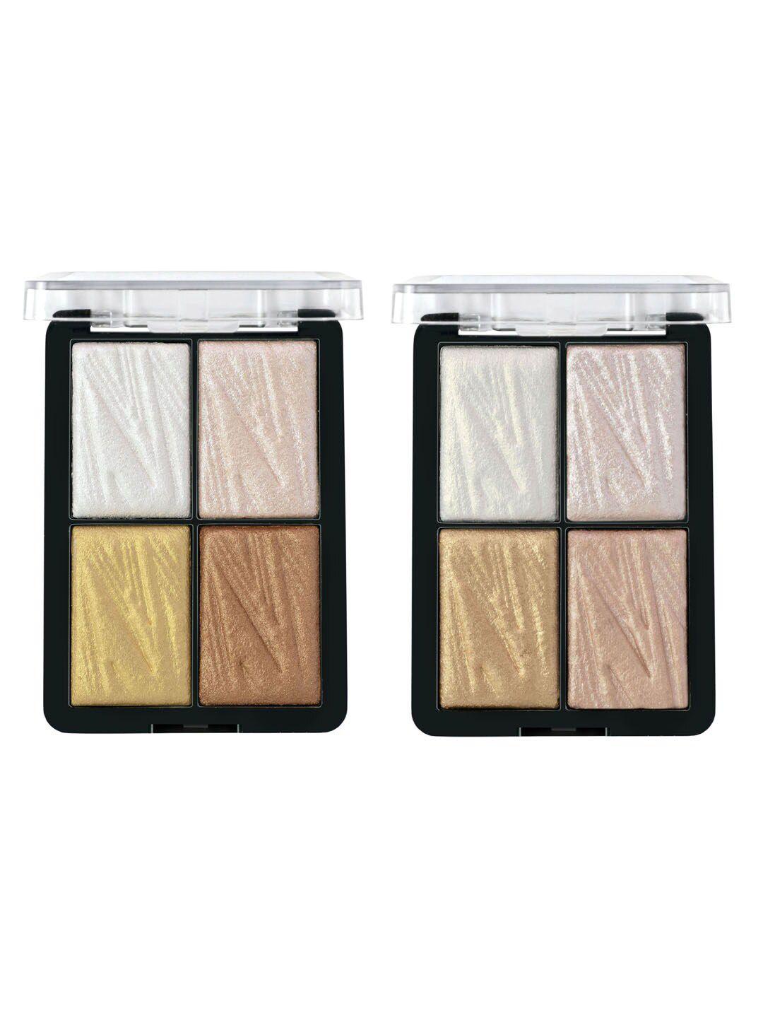 mars set of 2 glowzilla illuminating highlighter & blusher face kit palette - 01 & 02