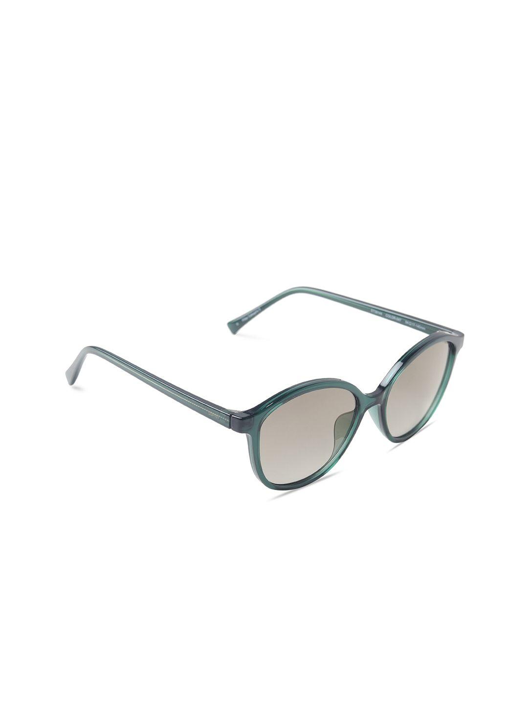 esprit women green lens & green round sunglasses with uv protected lens et39144-54-547