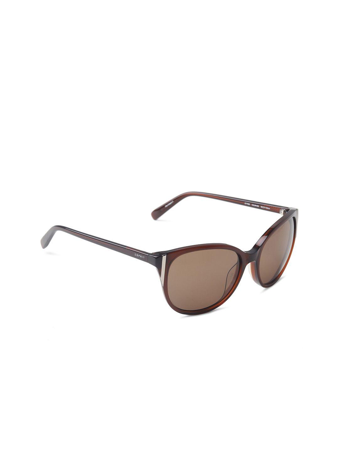 esprit women brown lens & brown uv protected lens butterfly sunglasses et17929-55-535