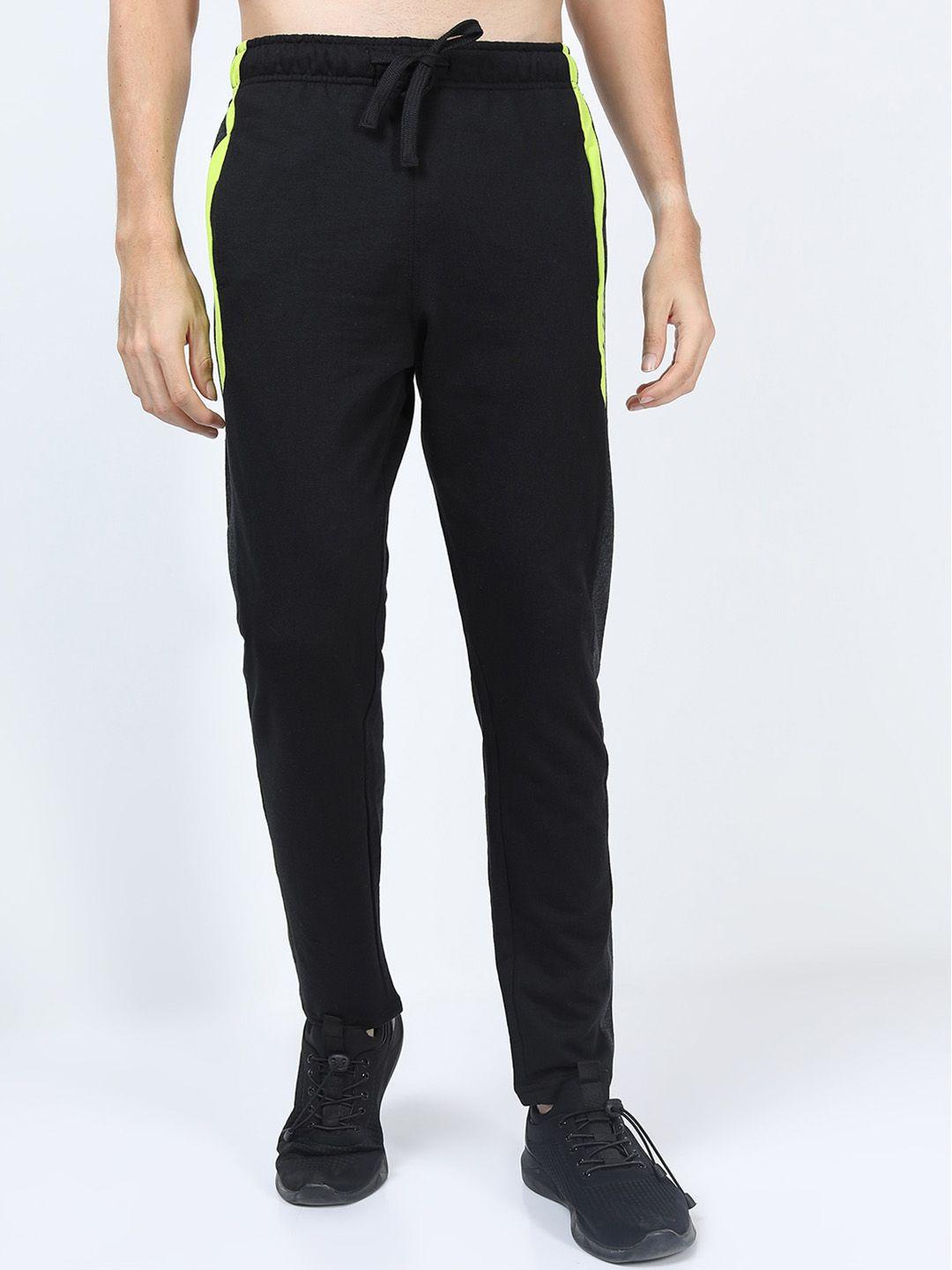 highlander men black solid slim-fit track pants