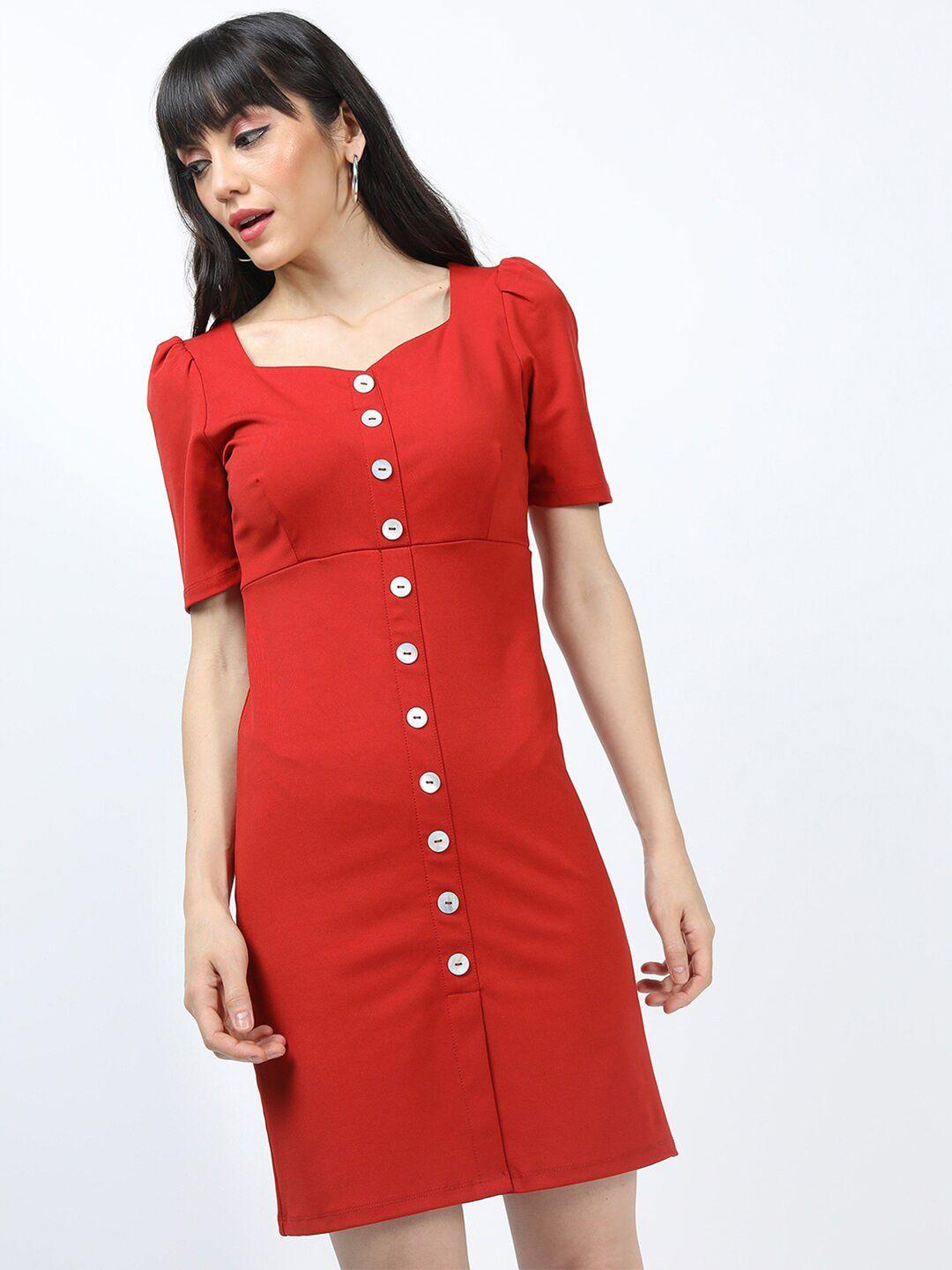 tokyo talkies orange sheath dress