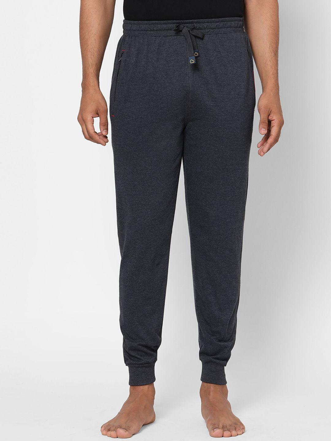 sweet dreams men charcoal grey solid lounge joggers