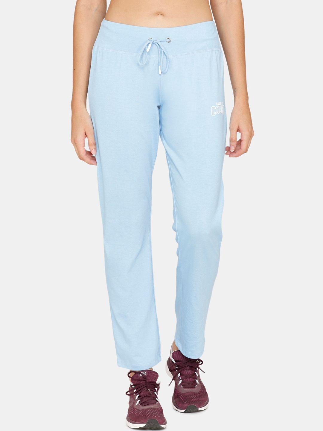 rosaline by zivame women blue solid track pants