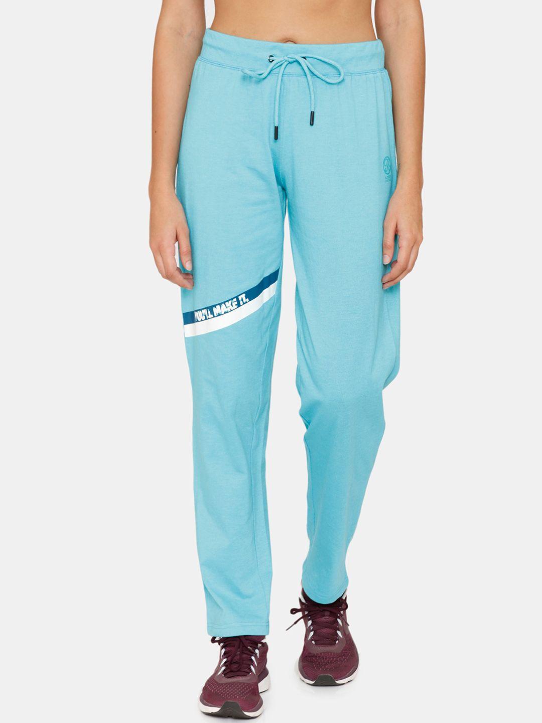 rosaline by zivame women blue solid track pants