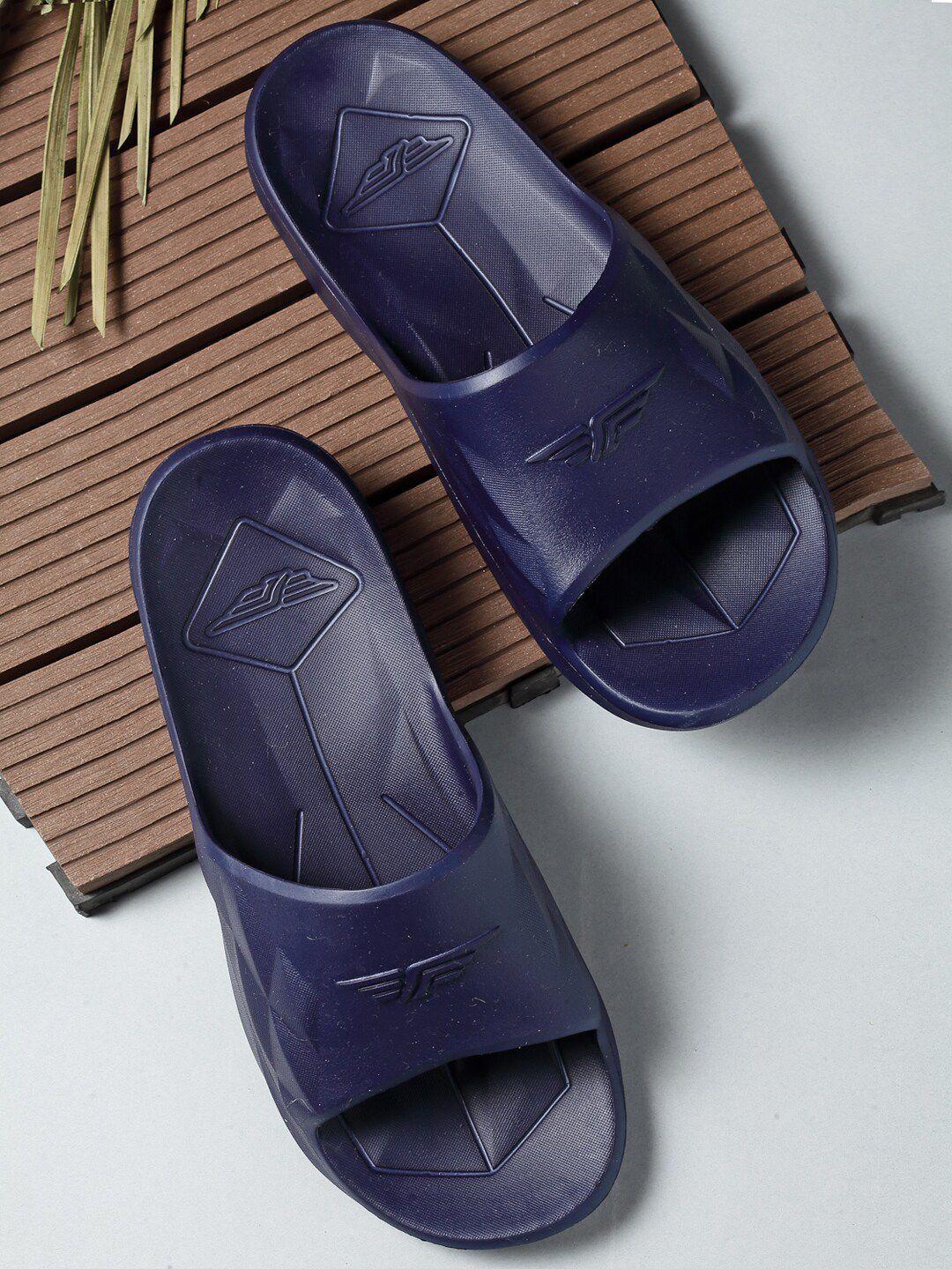 red tape men navy blue solid sunnies sliders