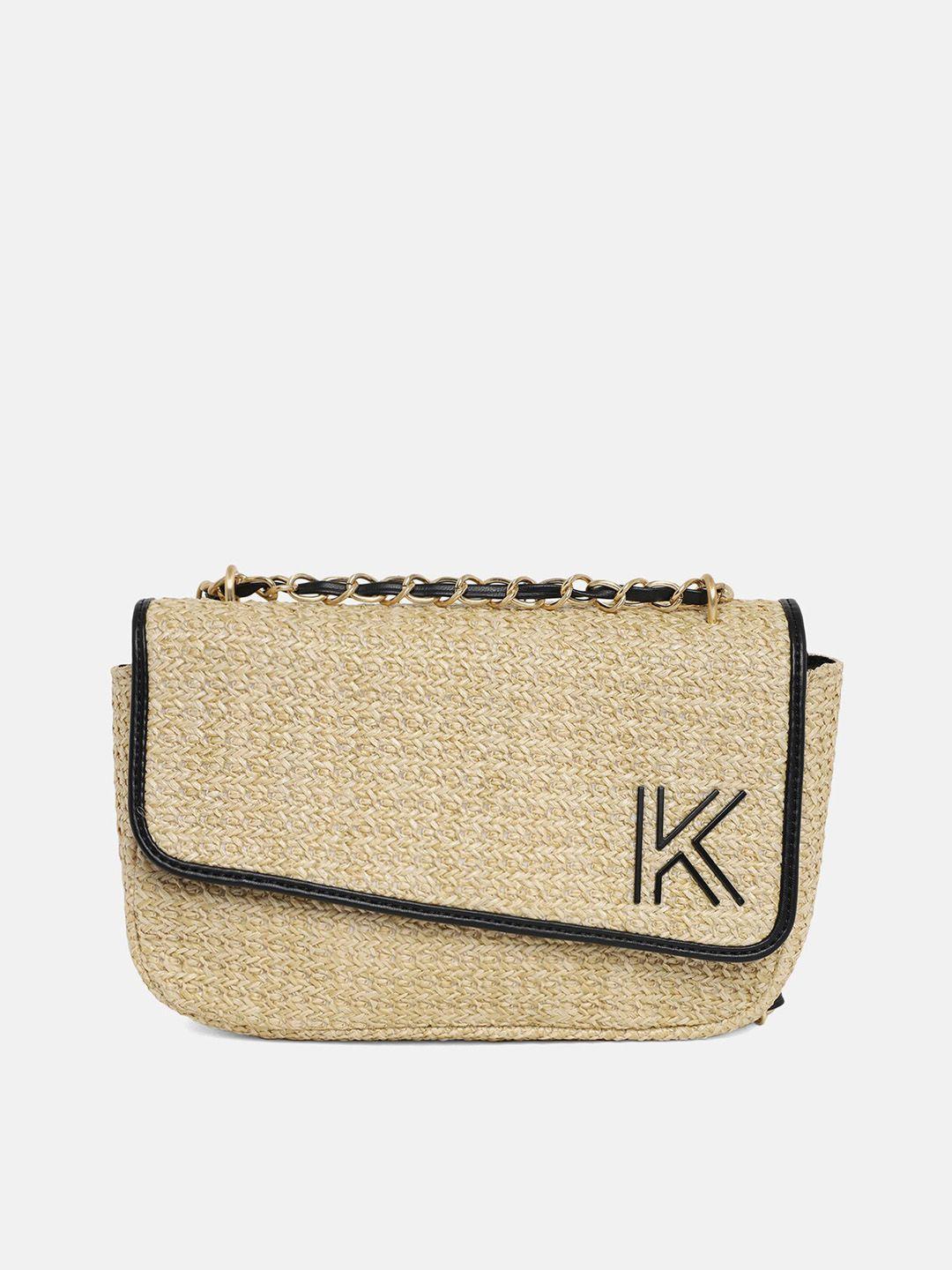 kendall & kylie beige textured structured sling bag