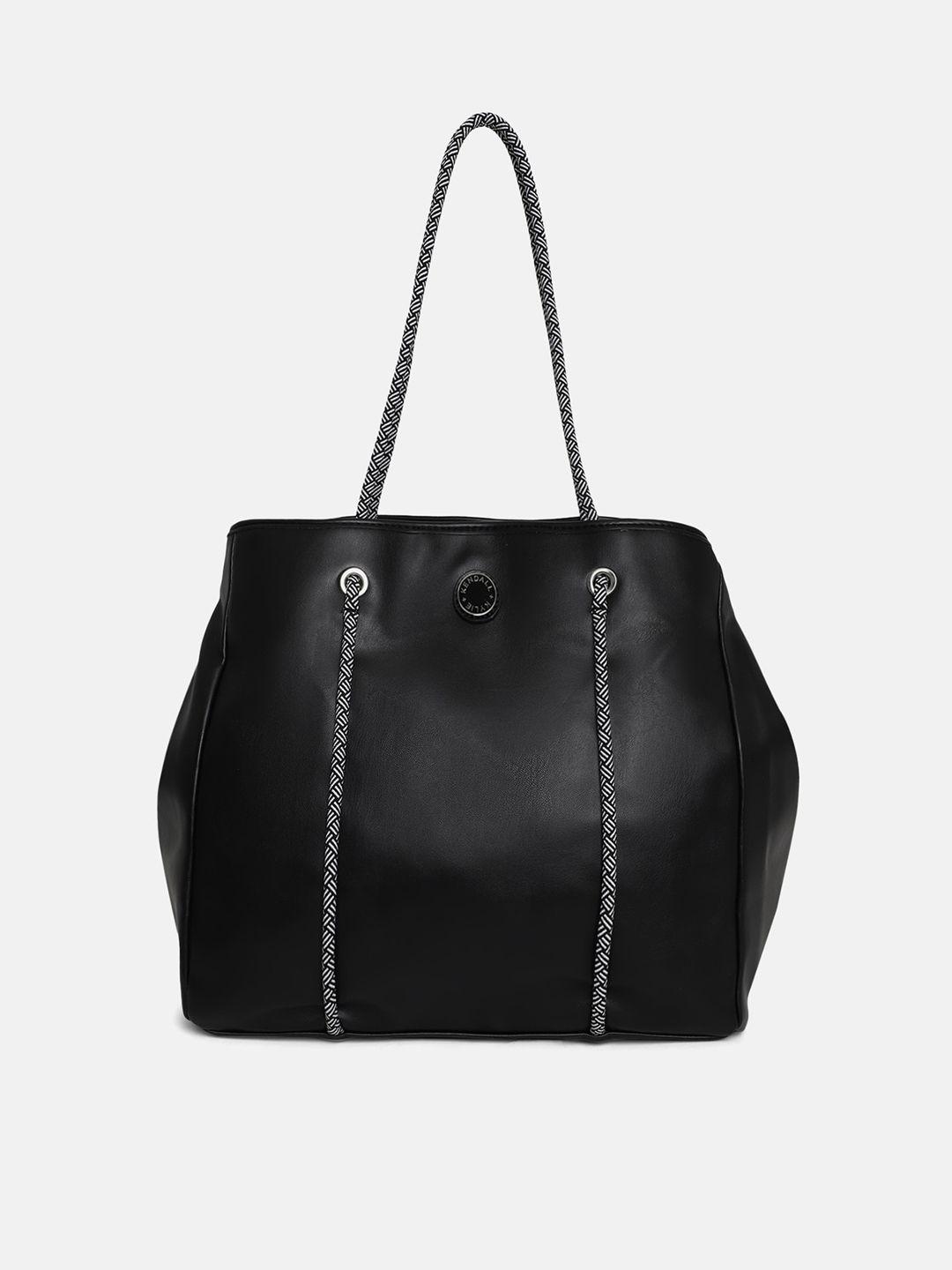 kendall & kylie black structured tote bag