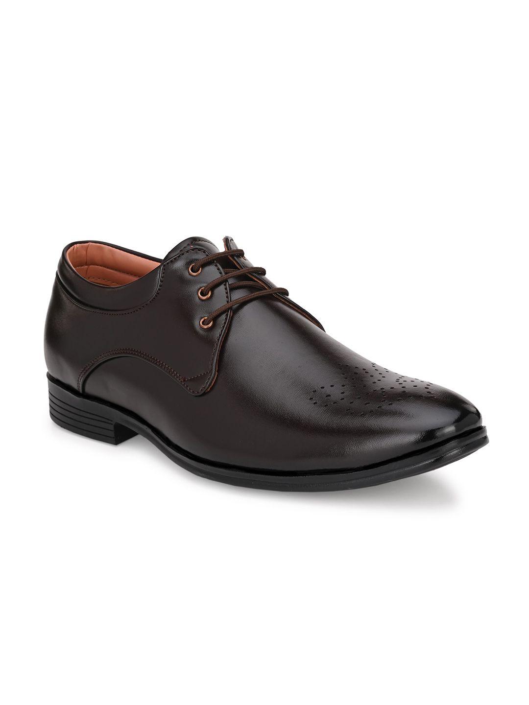 azzaro black men brown solid formal derbys