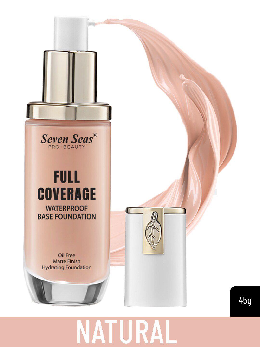 seven seas full coverage waterproof matte finish base foundation - natural