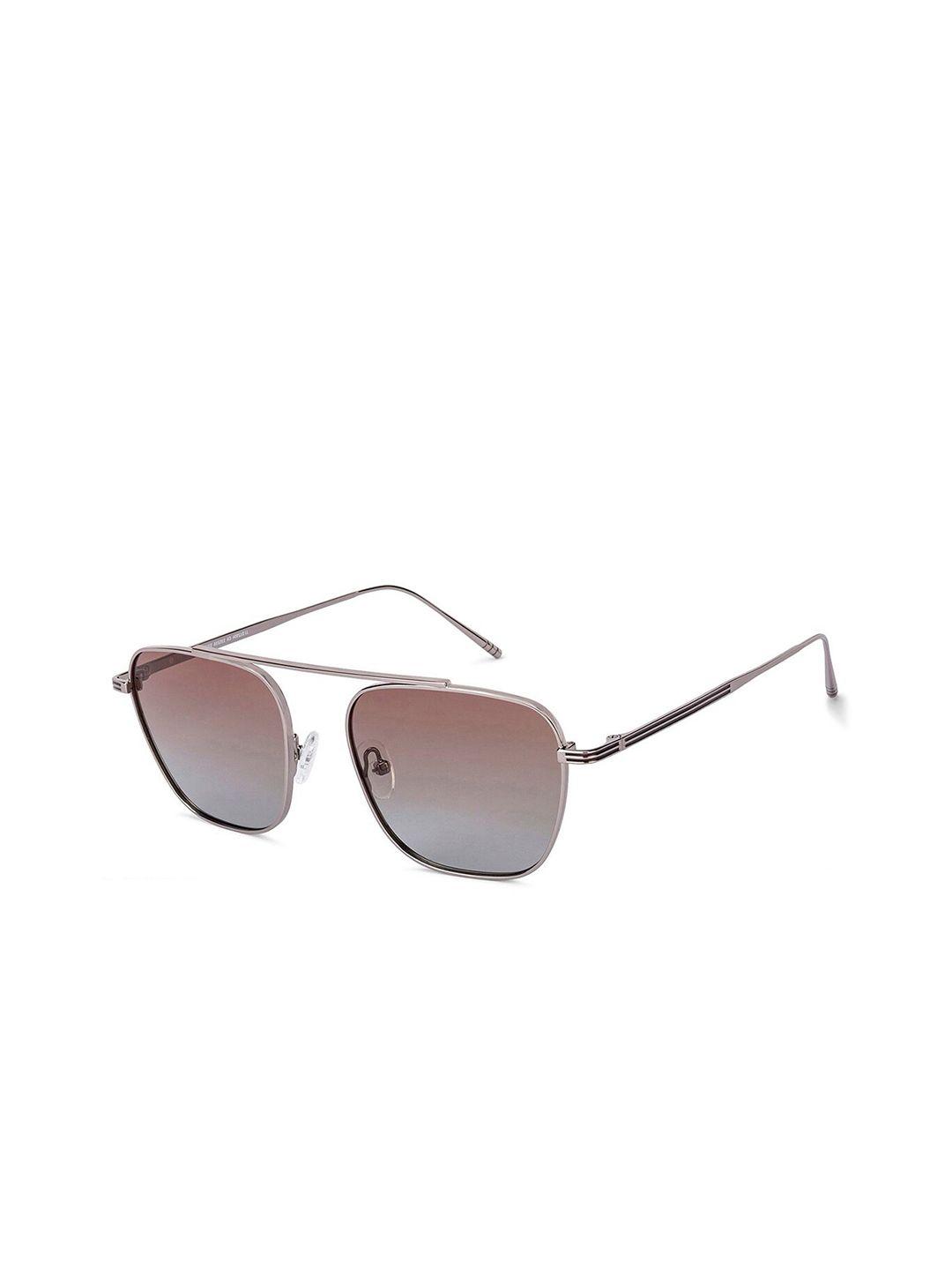 john jacobs unisex brown lens & silver-toned square sunglasses 135216