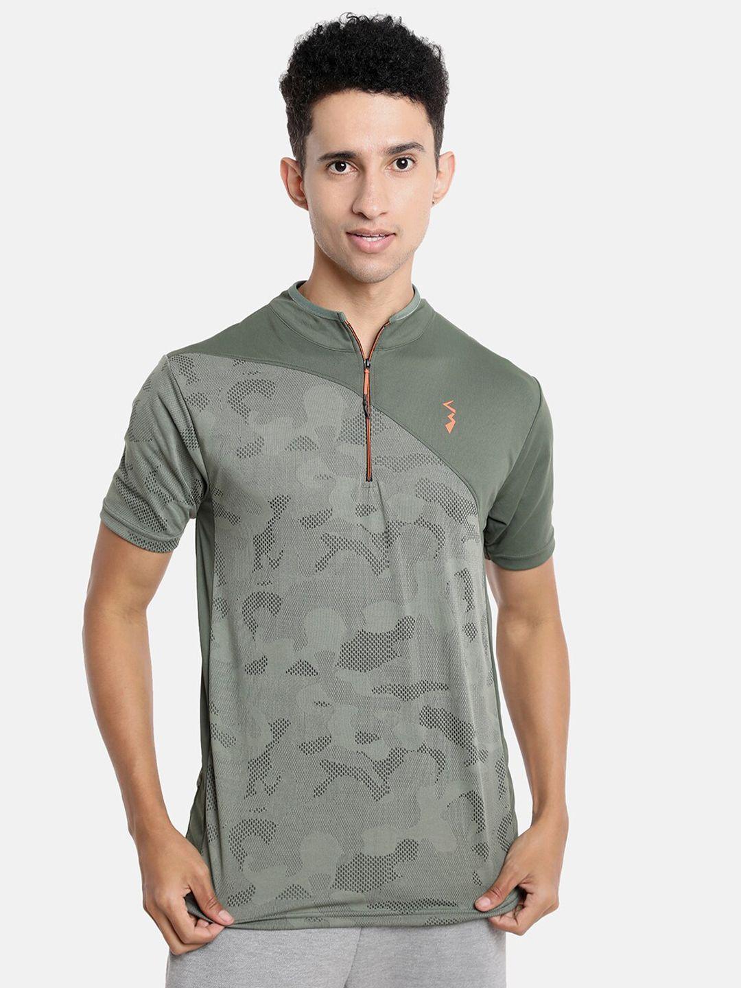 campus sutra men olive green t-shirt