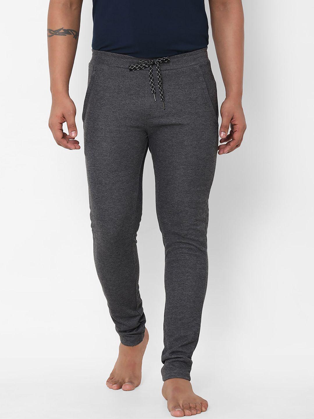 sweet dreams men charcoal grey solid lounge pants