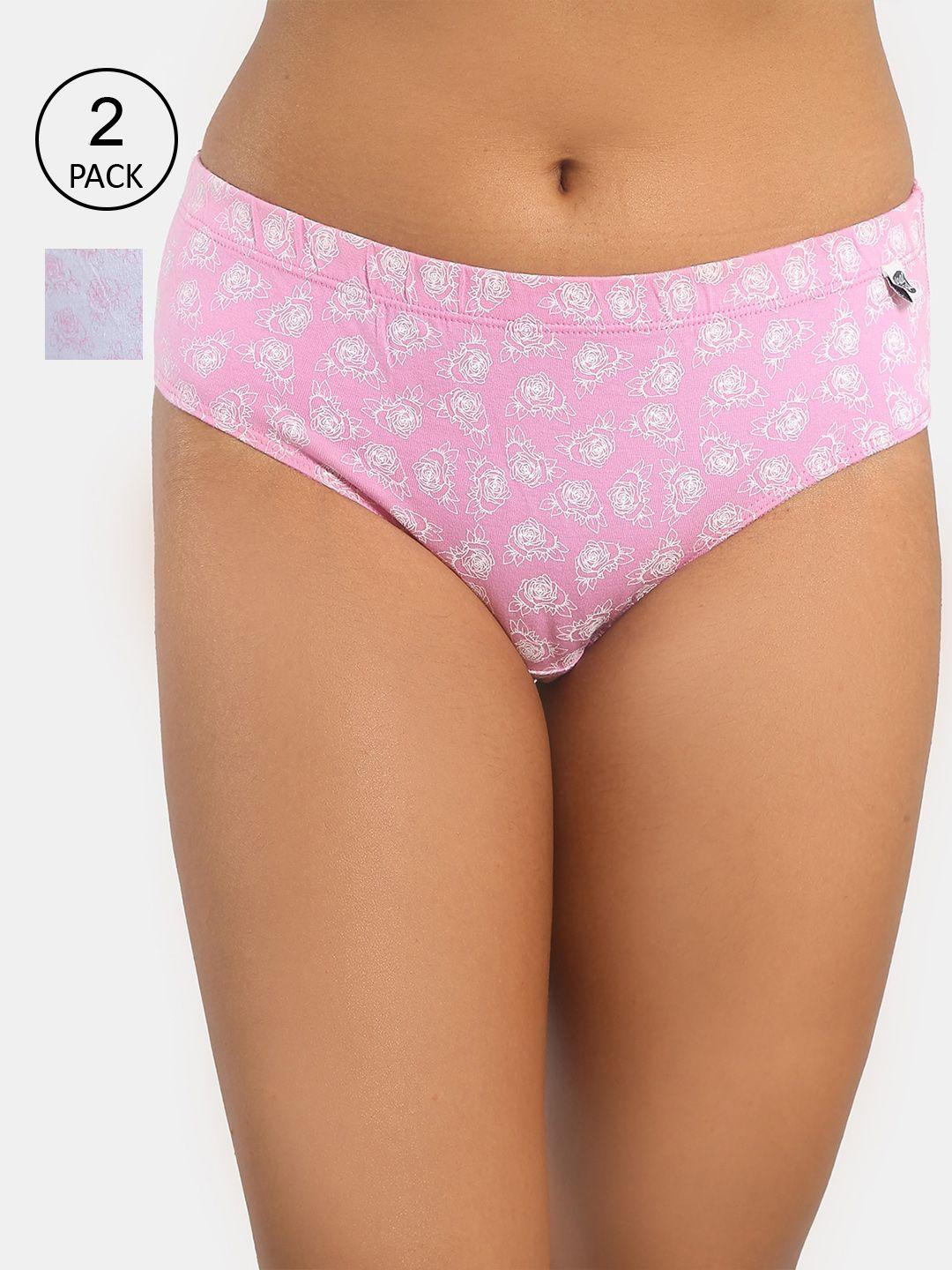 wear equal organic pink & white pack of 2 hipster briefs 002/ba/pink-white/aop-pink-white