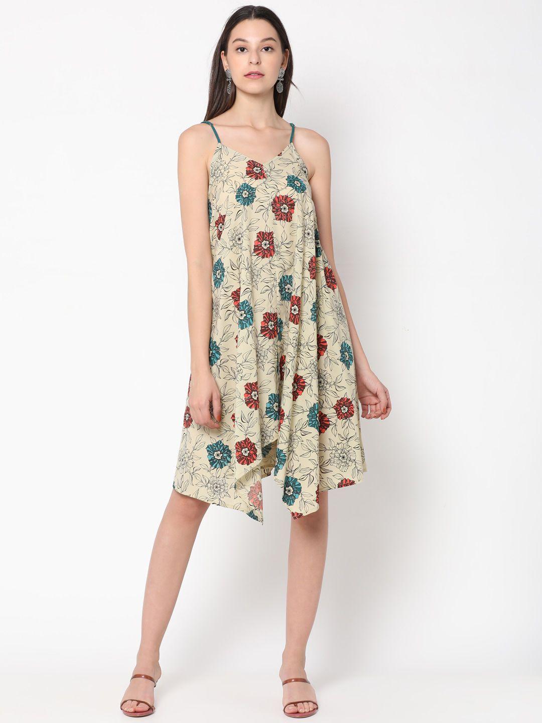 untung women multicoloured floral printed a-line dress