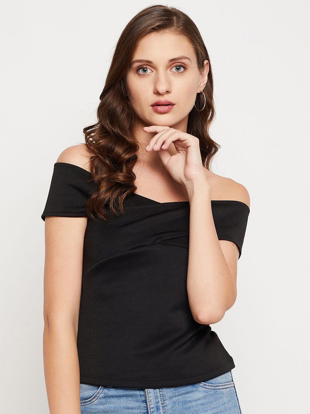 le bourgeois black off-shoulder bardot top