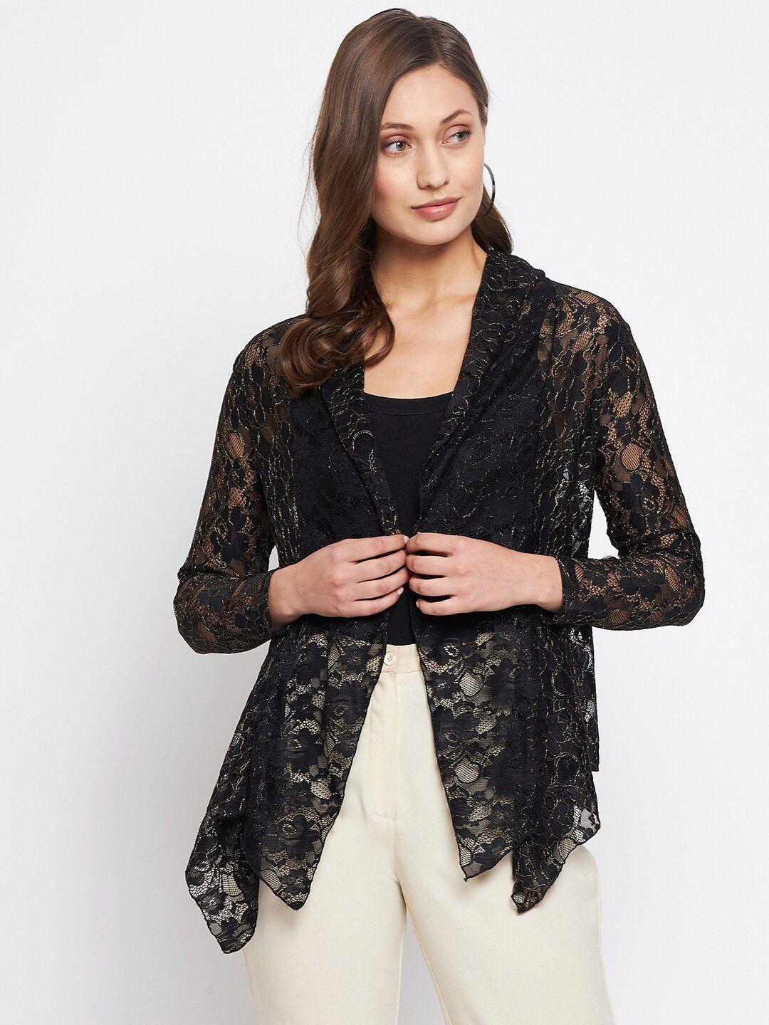 le bourgeois women black sheer shrug