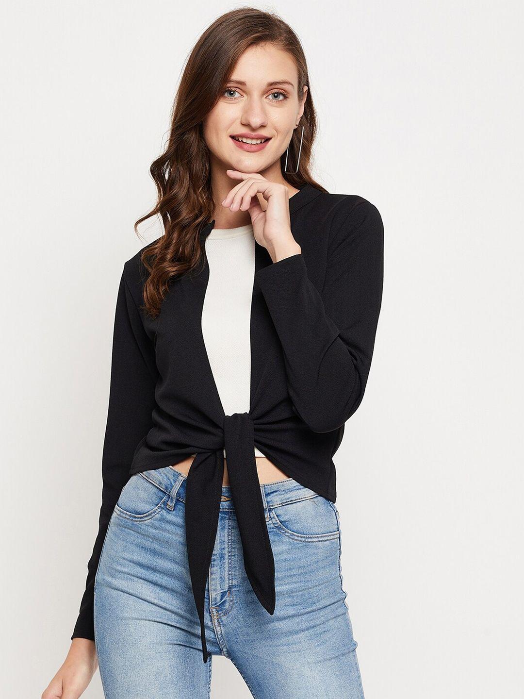 le bourgeois women black crop shrug