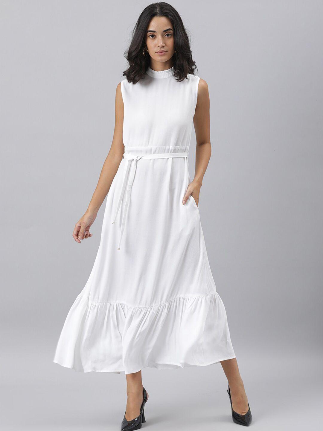 rareism white a-line maxi dress