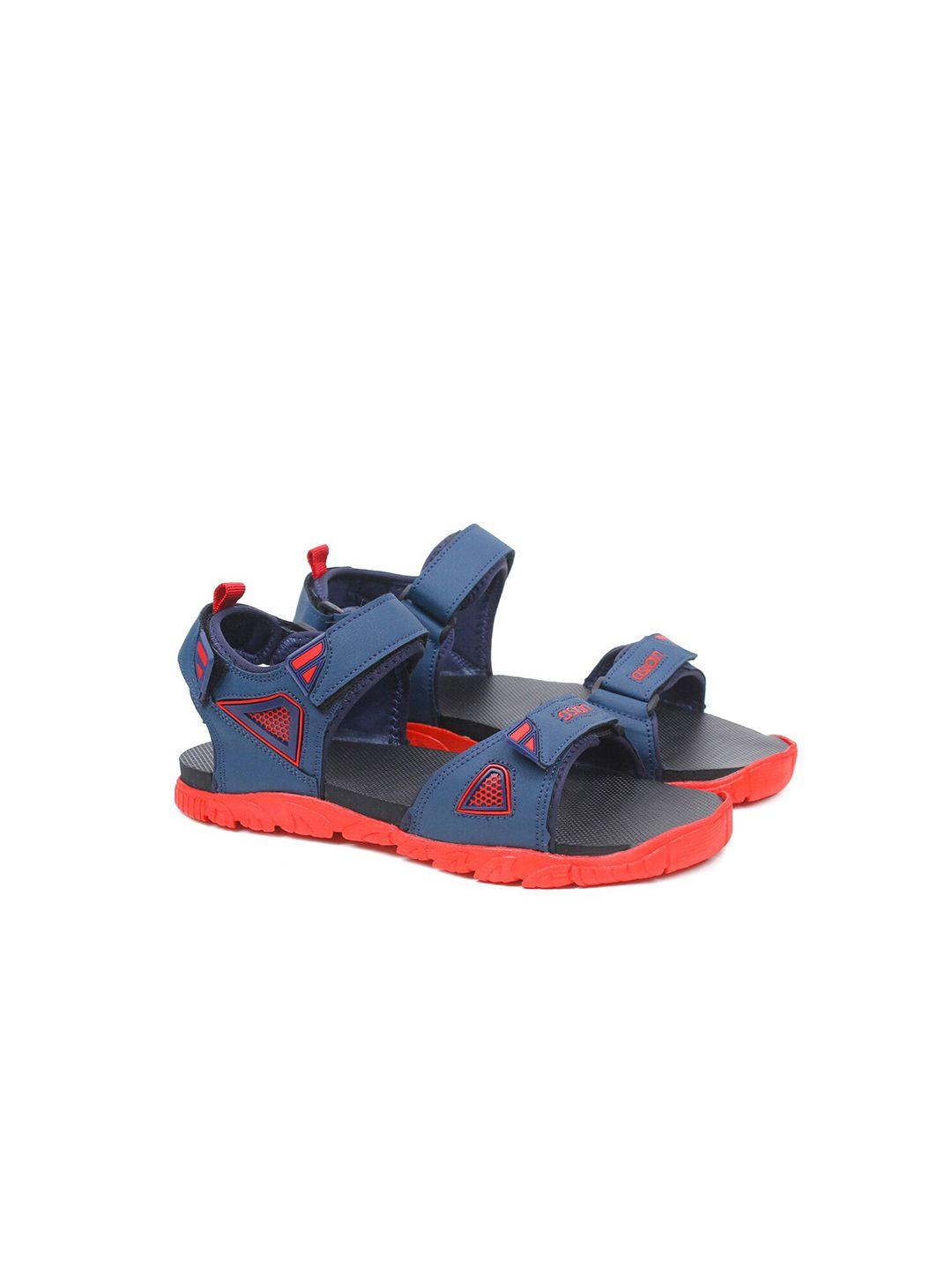 asian men navy blue & red sports sandals