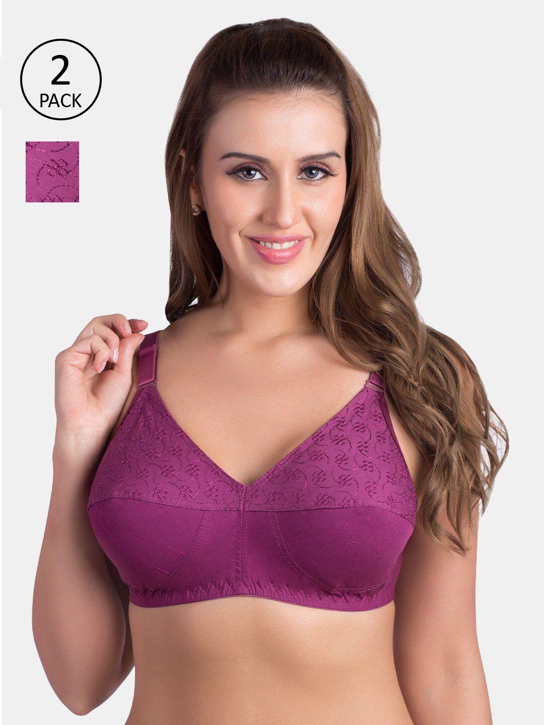 rajnie plus size set of 2 cotton minimizer bra