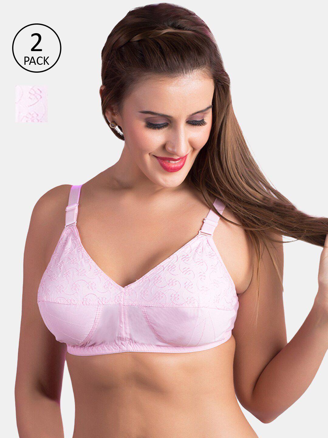 rajnie plus size set of 2 cotton minimizer bra