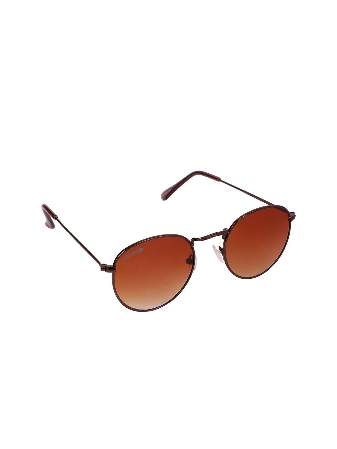 duke unisex brown lens & brown round uv protected lens sunglasses