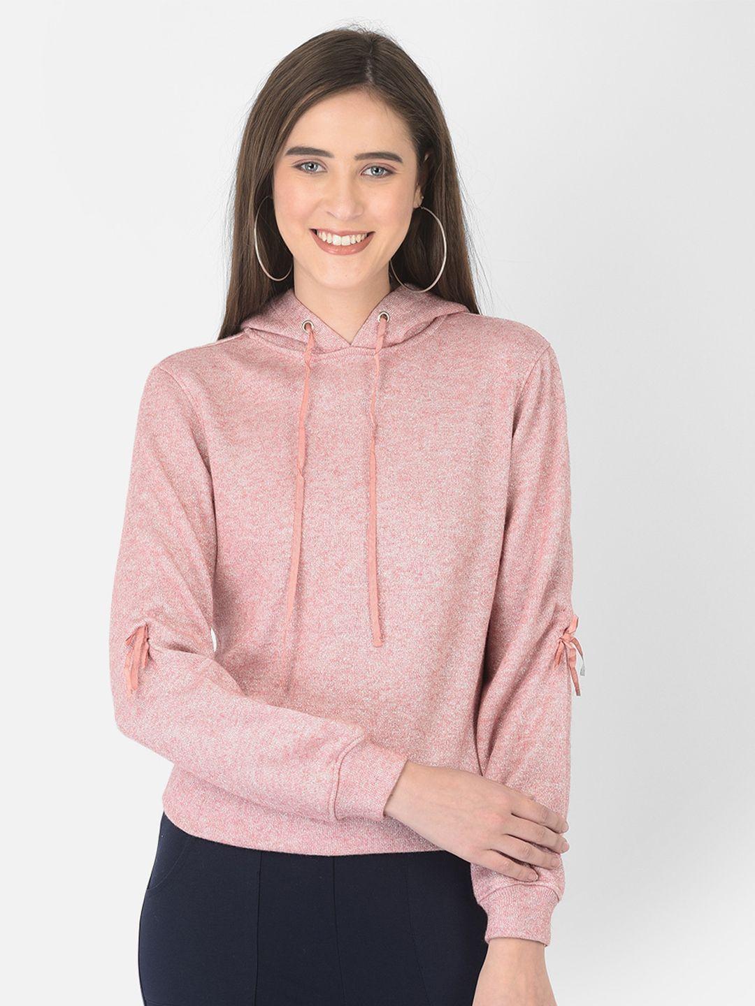 latin quarters pink hooded knit top