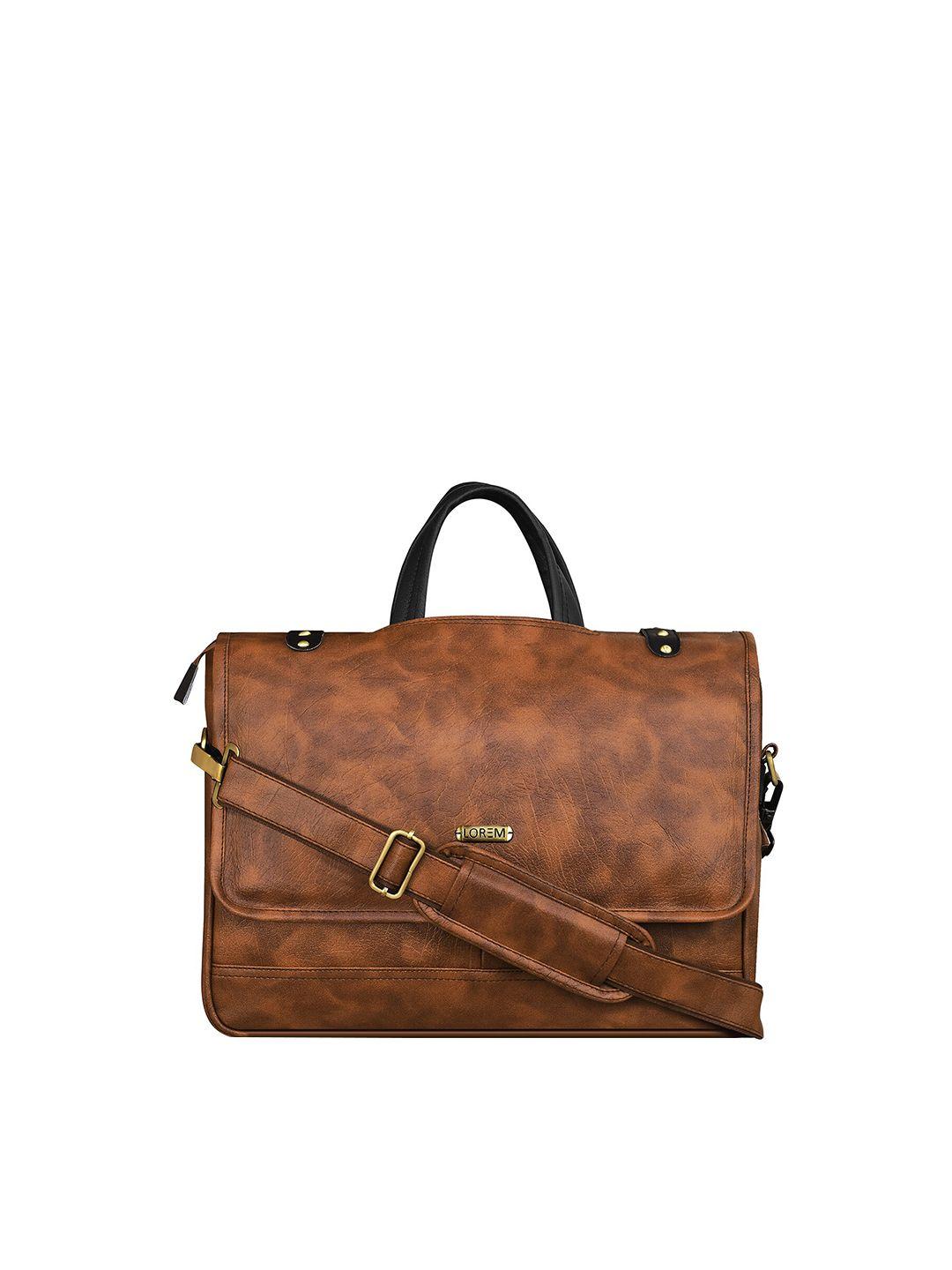 lorem tan brown laptop bag