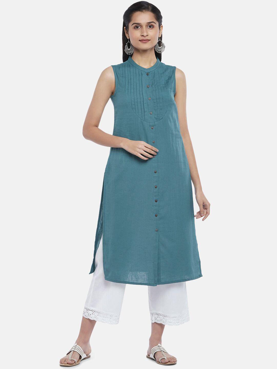 rangmanch by pantaloons blue solid kurta