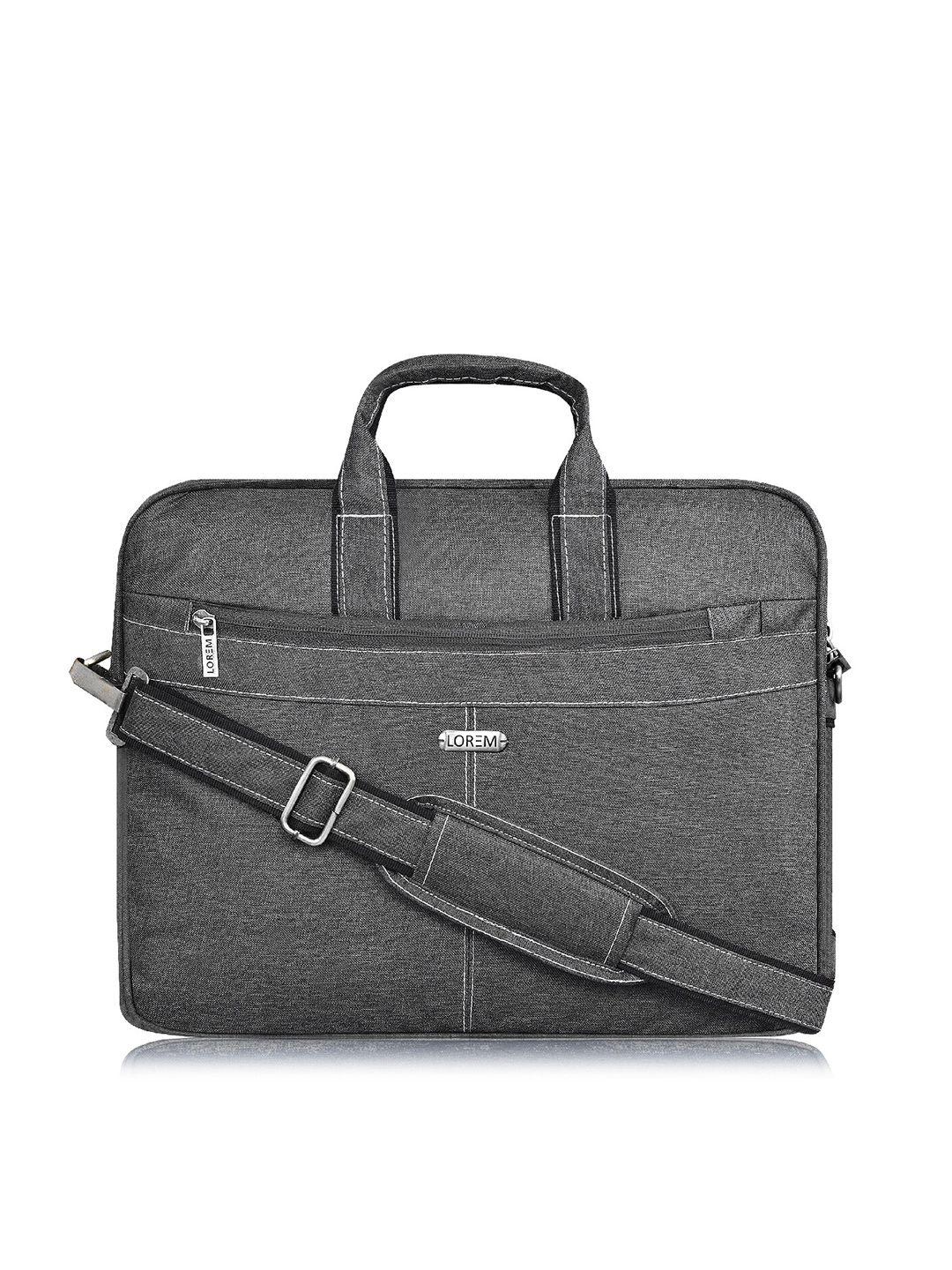 lorem unisex grey & silver-toned messenger bag