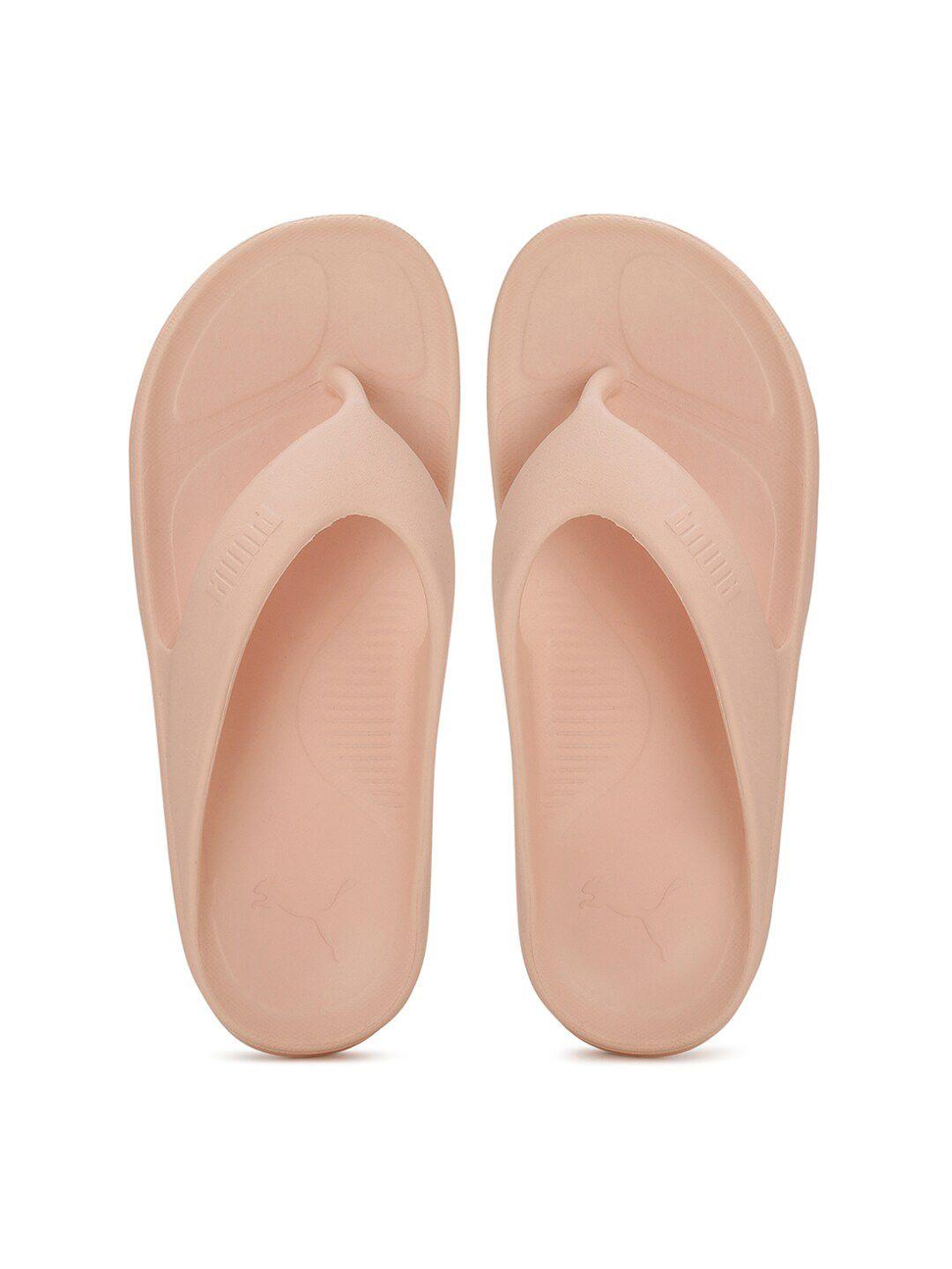 puma unisex peach-coloured thong flip-flops