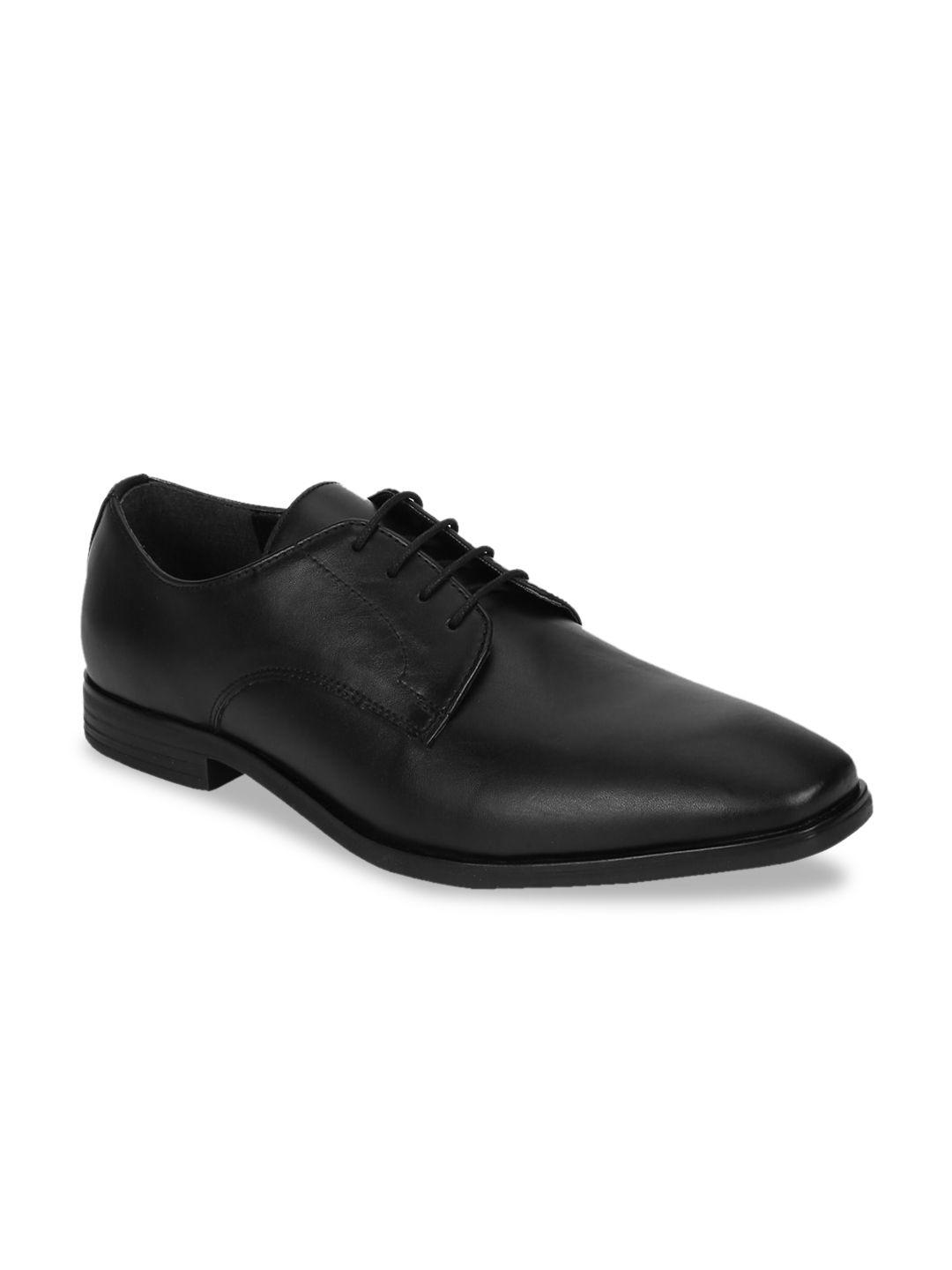 truffle collection men black solid pu derbys