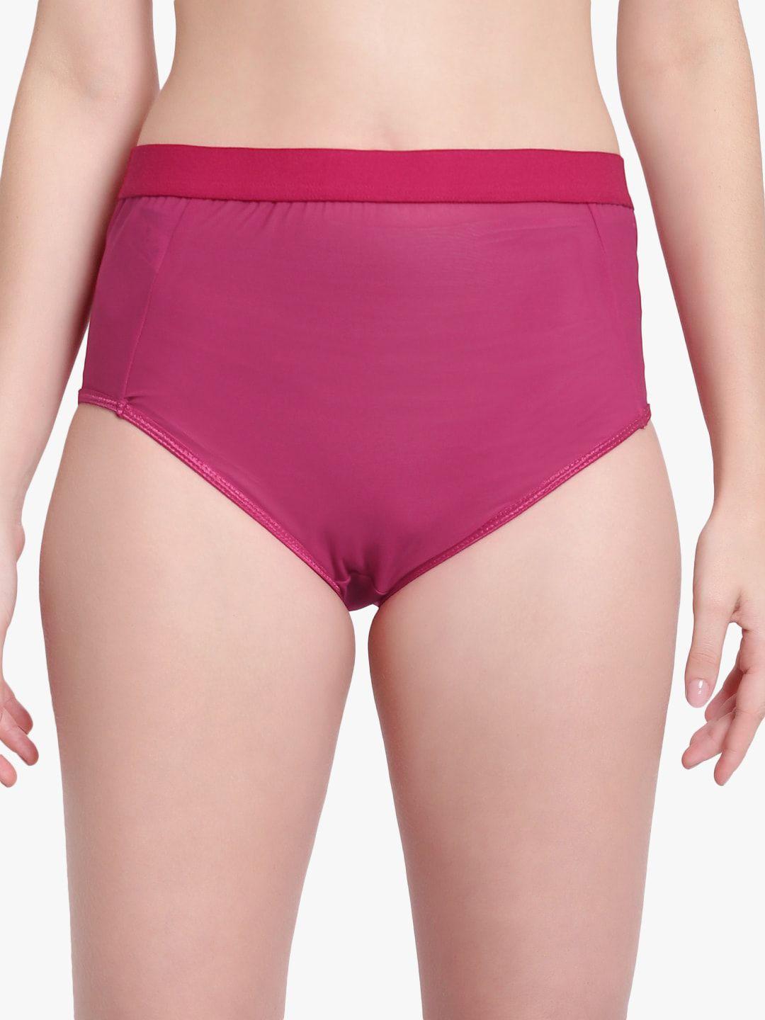 bruchi club women magenta solid hipster briefs brc-pn-foxy50016-rpi-s