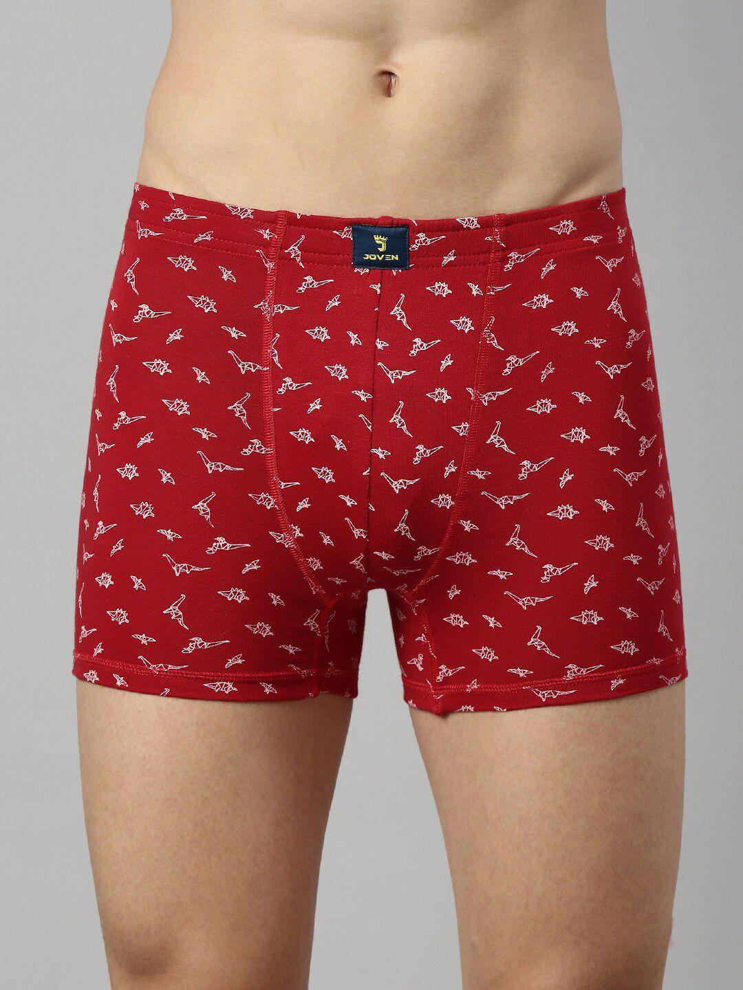 joven men red printed cotton neo trunks s22-taop-dp