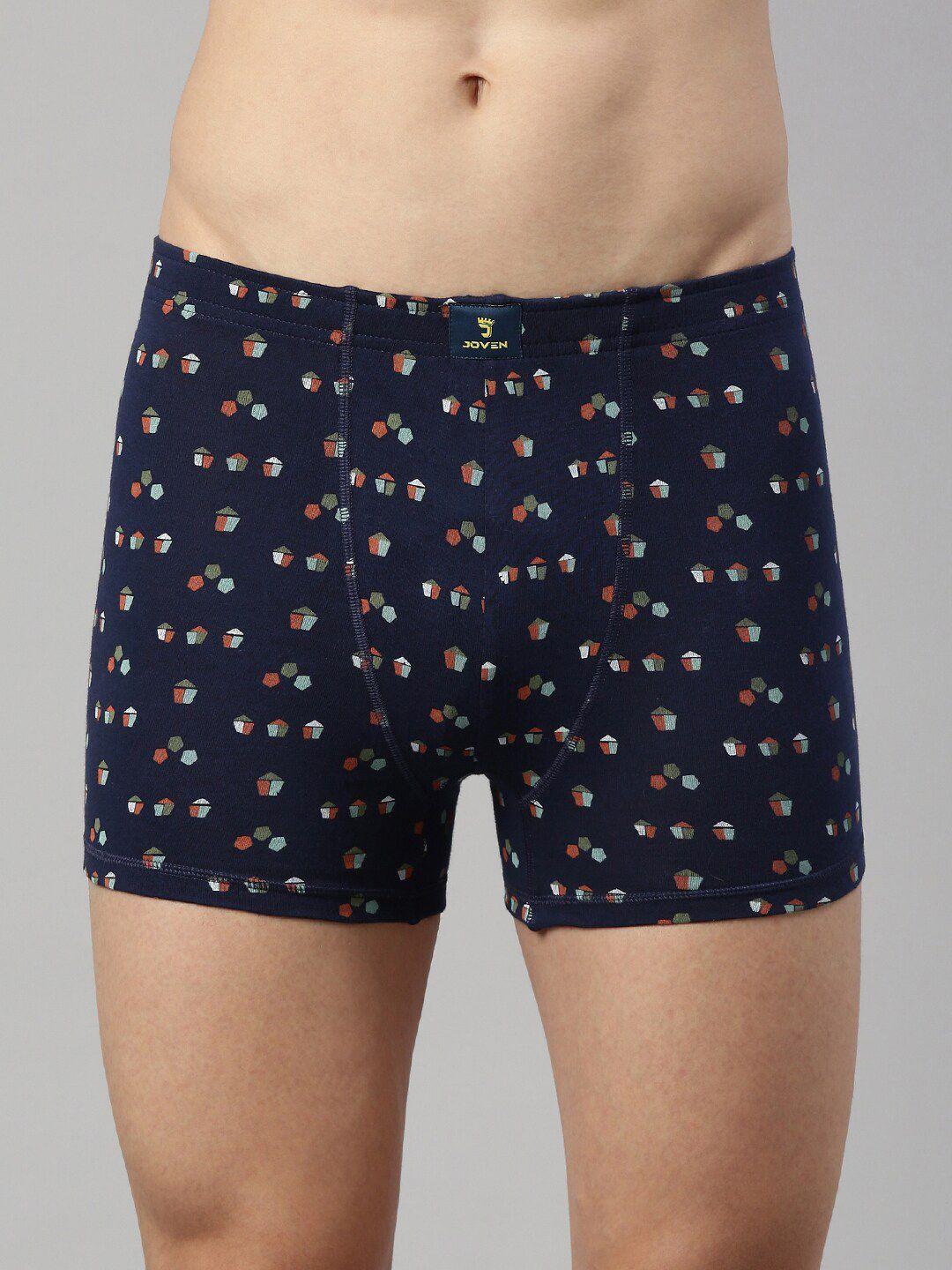 joven men navy blue printed cotton trunks s22-taop-pe