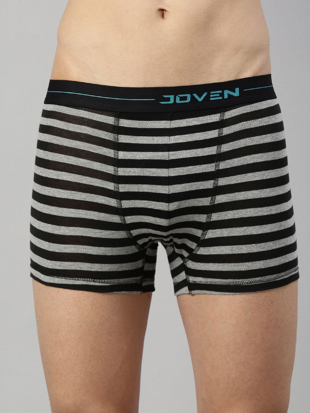 joven men black & grey striped cotton trunks tyd04