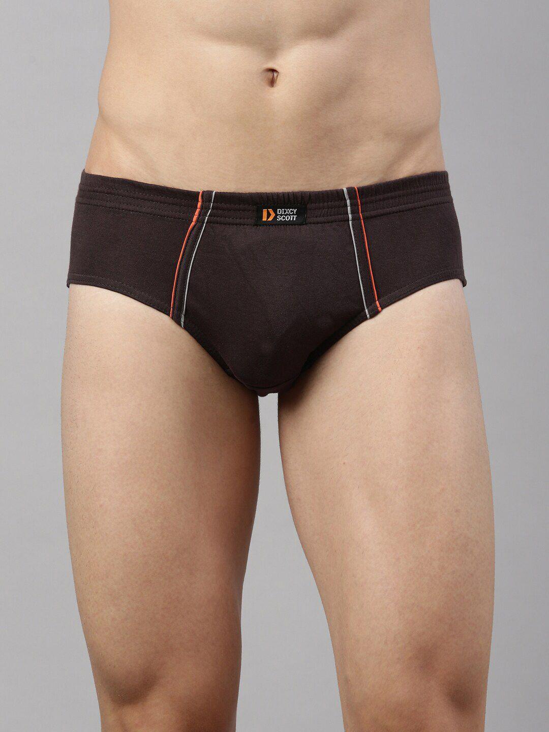 dixcy scott men grey solid cotton basic briefs