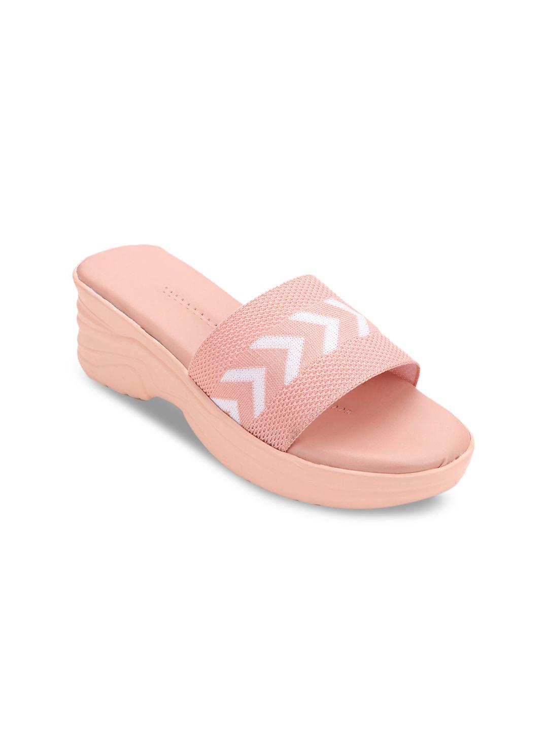 myra women pink & white wedges