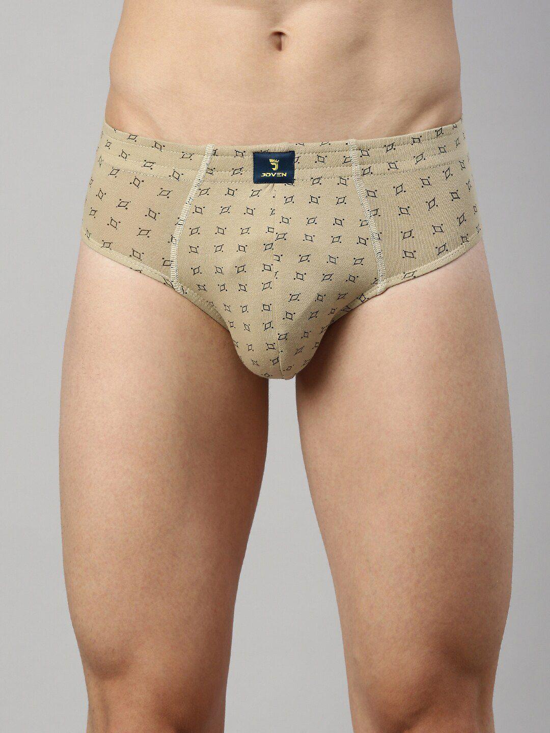 joven men beige printed basic briefs