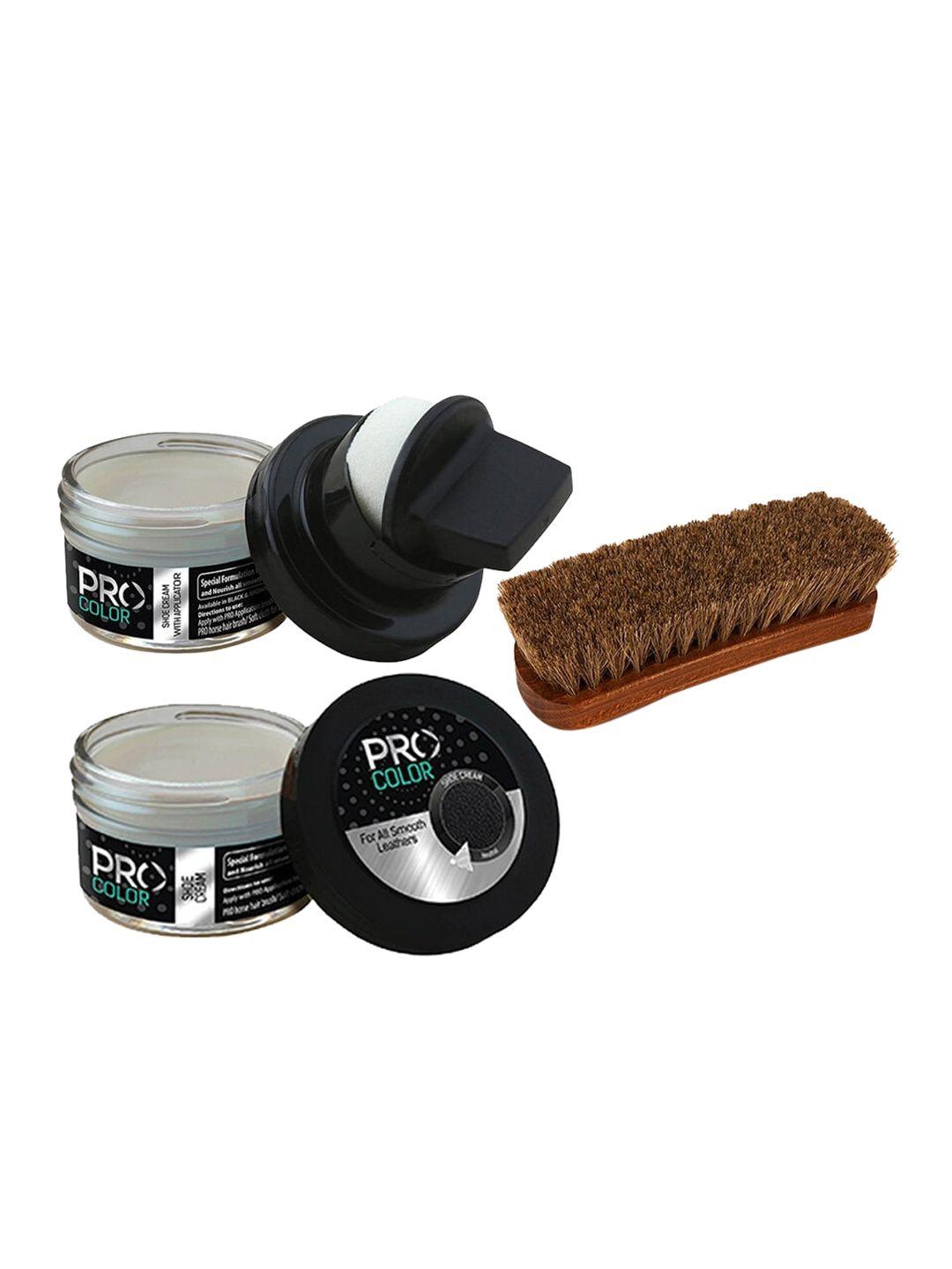 pro black care shoe cream & brush combo