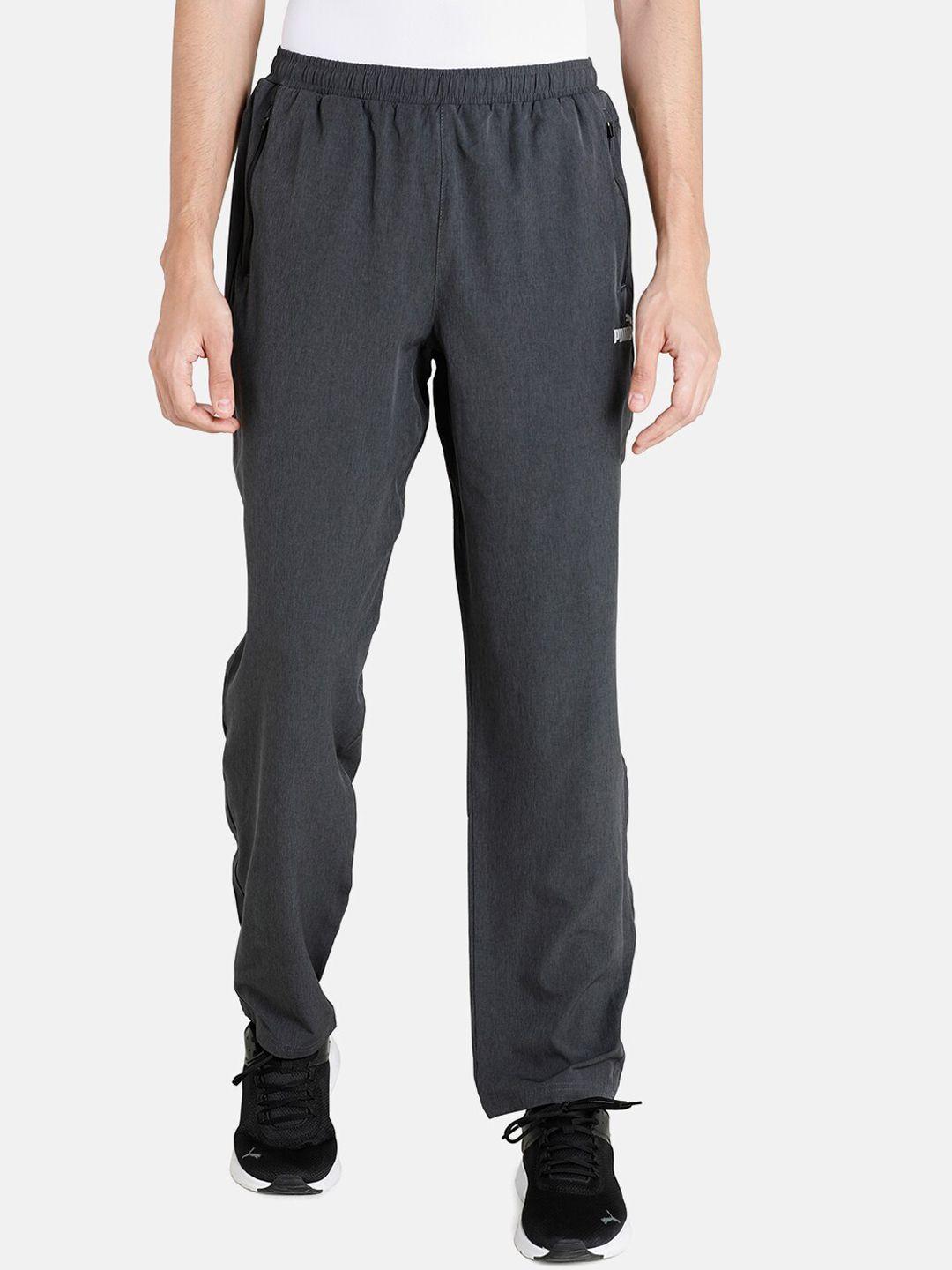 puma men charcoal grey solid track pants