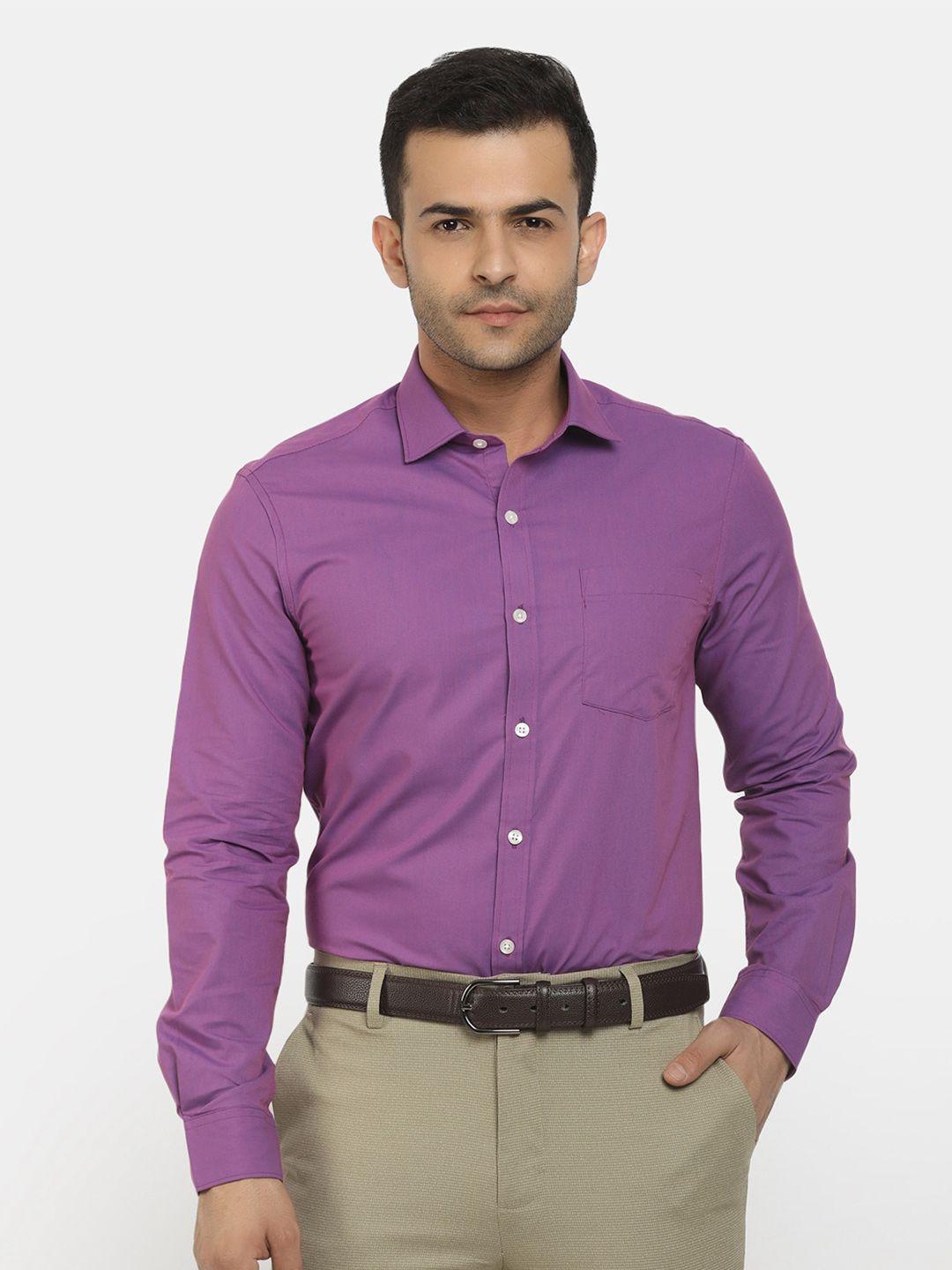 cherokee men purple classic regular fit formal shirt