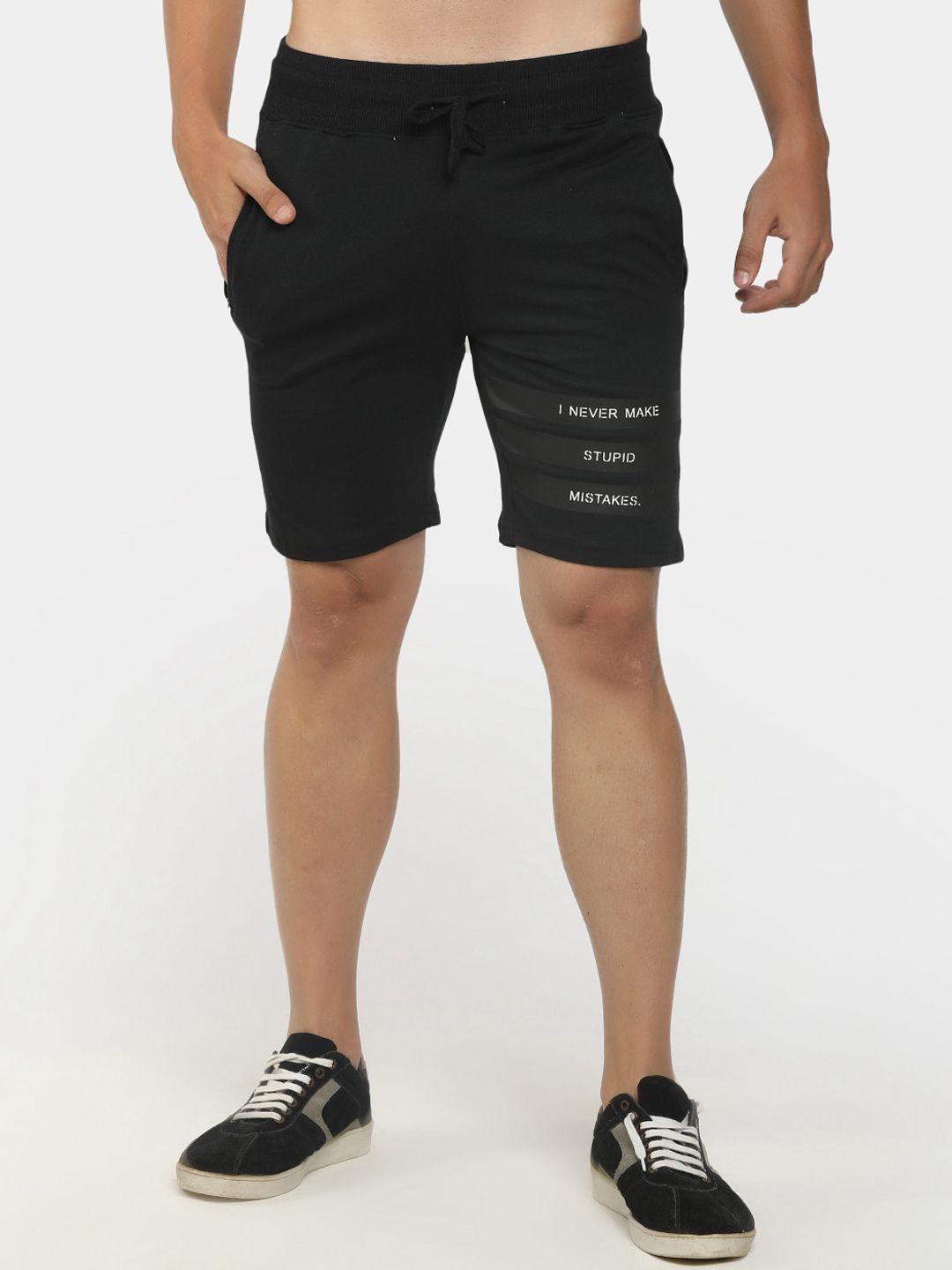 v-mart men black solid shorts