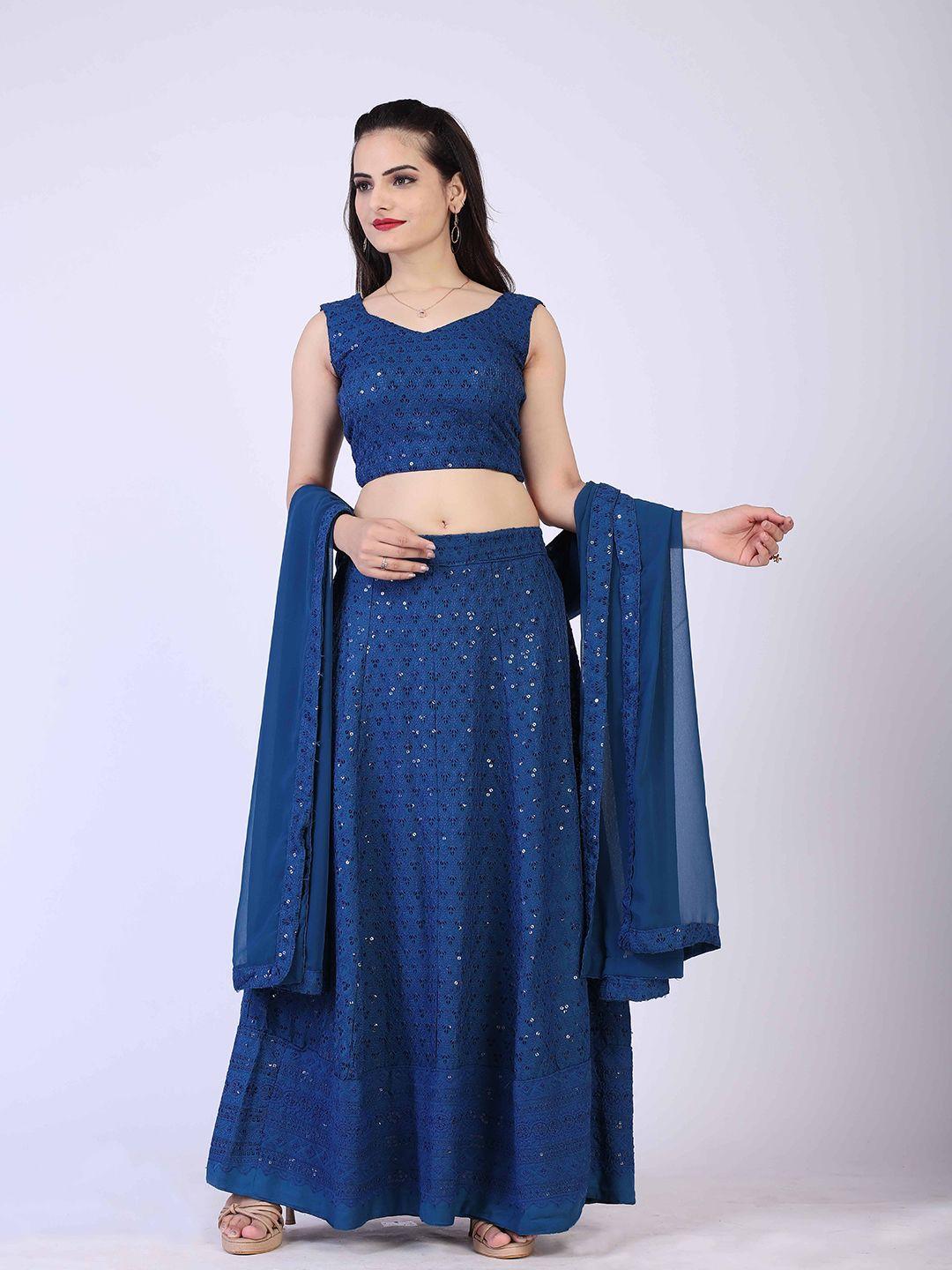 prenea blue ready to wear lehenga & blouse with dupatta