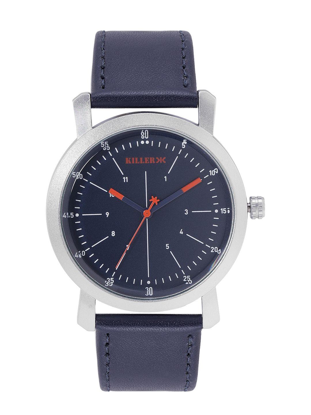 killer men blue dial & straps rebel analogue watch kl22/018-d